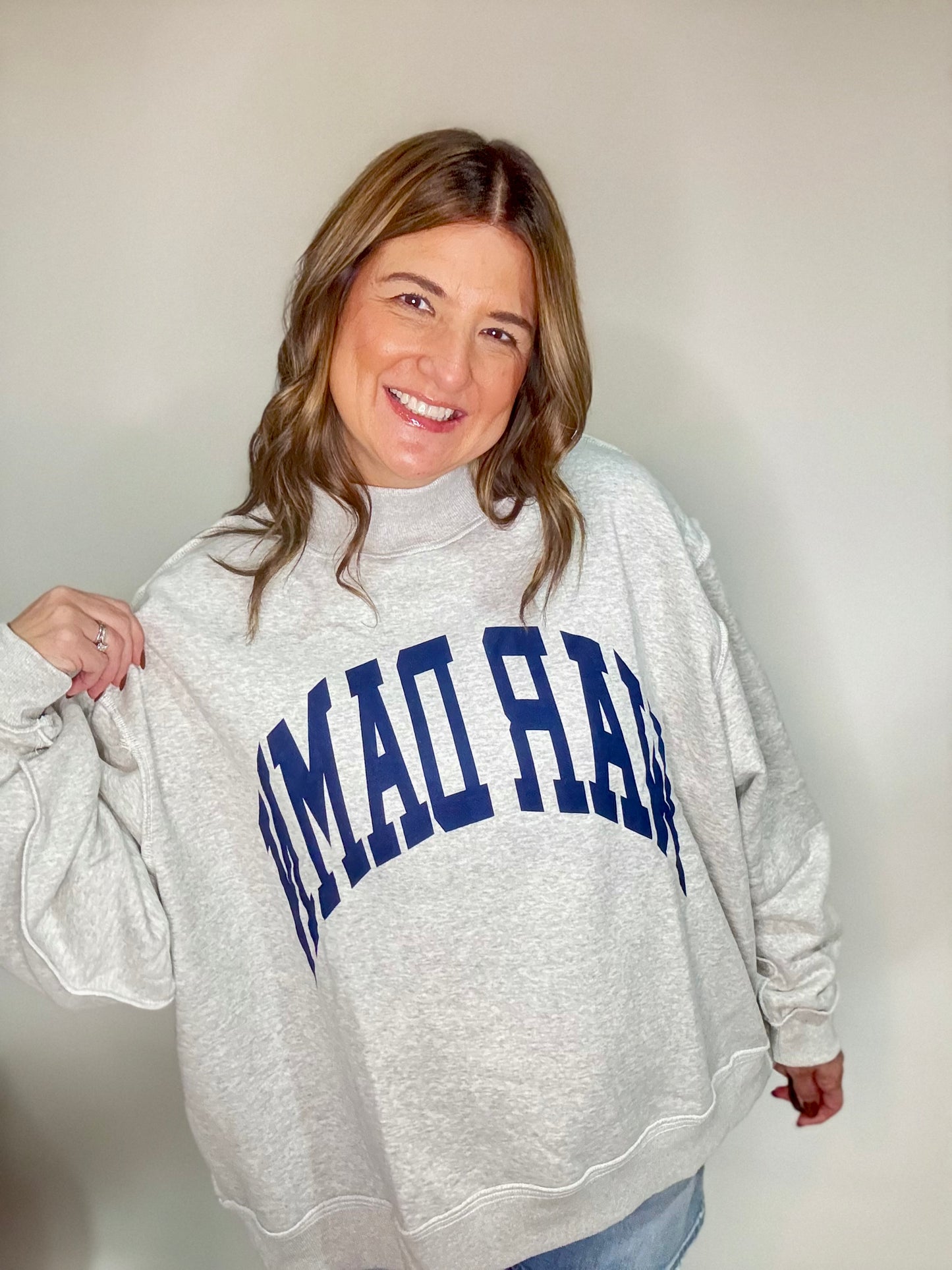 (Auburn) War Damn/Tigers print reversible mock neck sweatshirts - Triple Charm Boutique