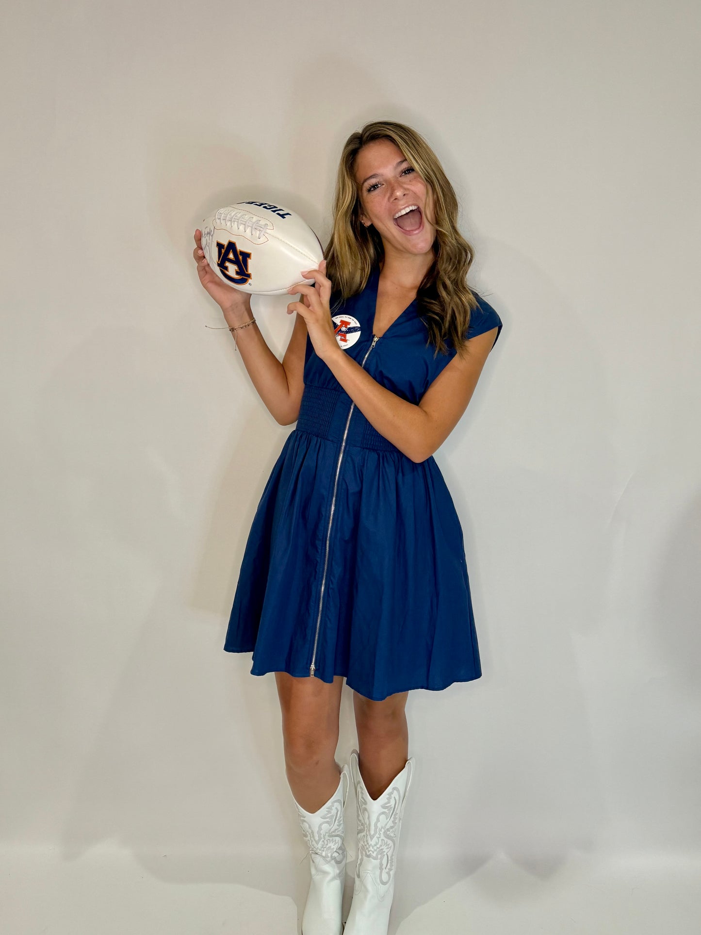 The Zip Mini Dress in Navy - Triple Charm Boutique