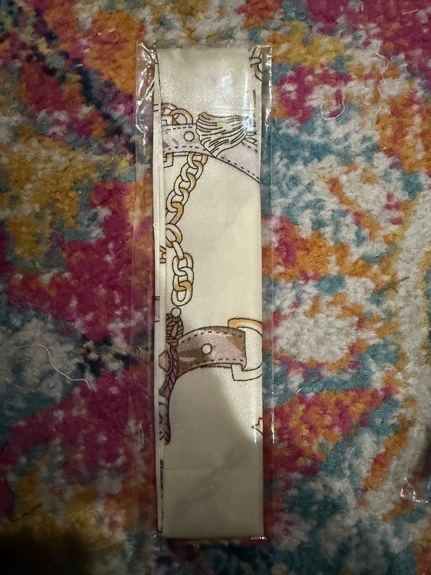 Cream Anchor Tie Scarf