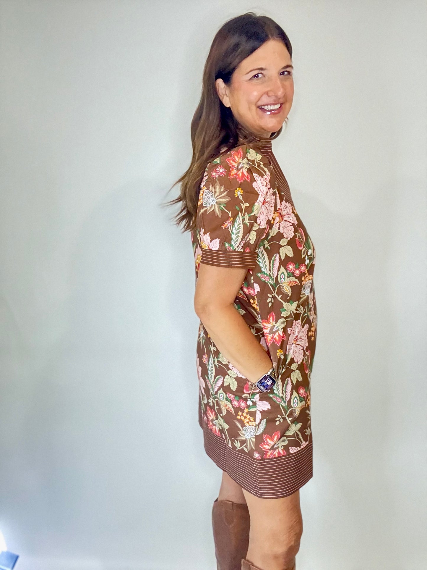 The Autumn Bloom Shift Dress - Triple Charm Boutique