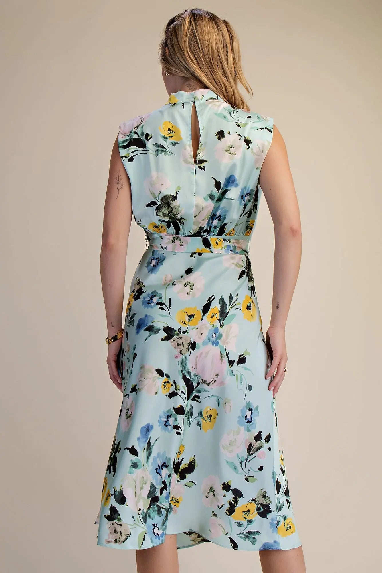 The Teal Floral Midi Dress