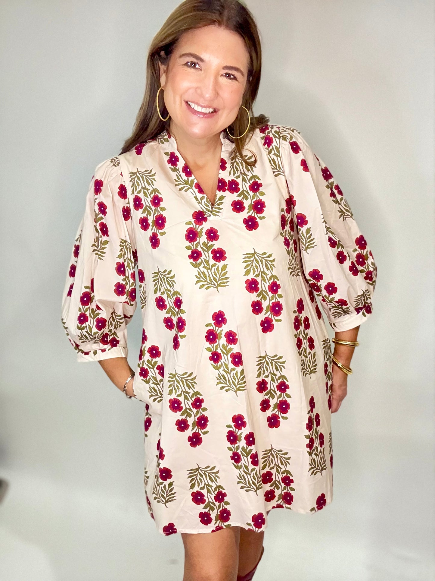 The Mistletoe Floral Shift Dress