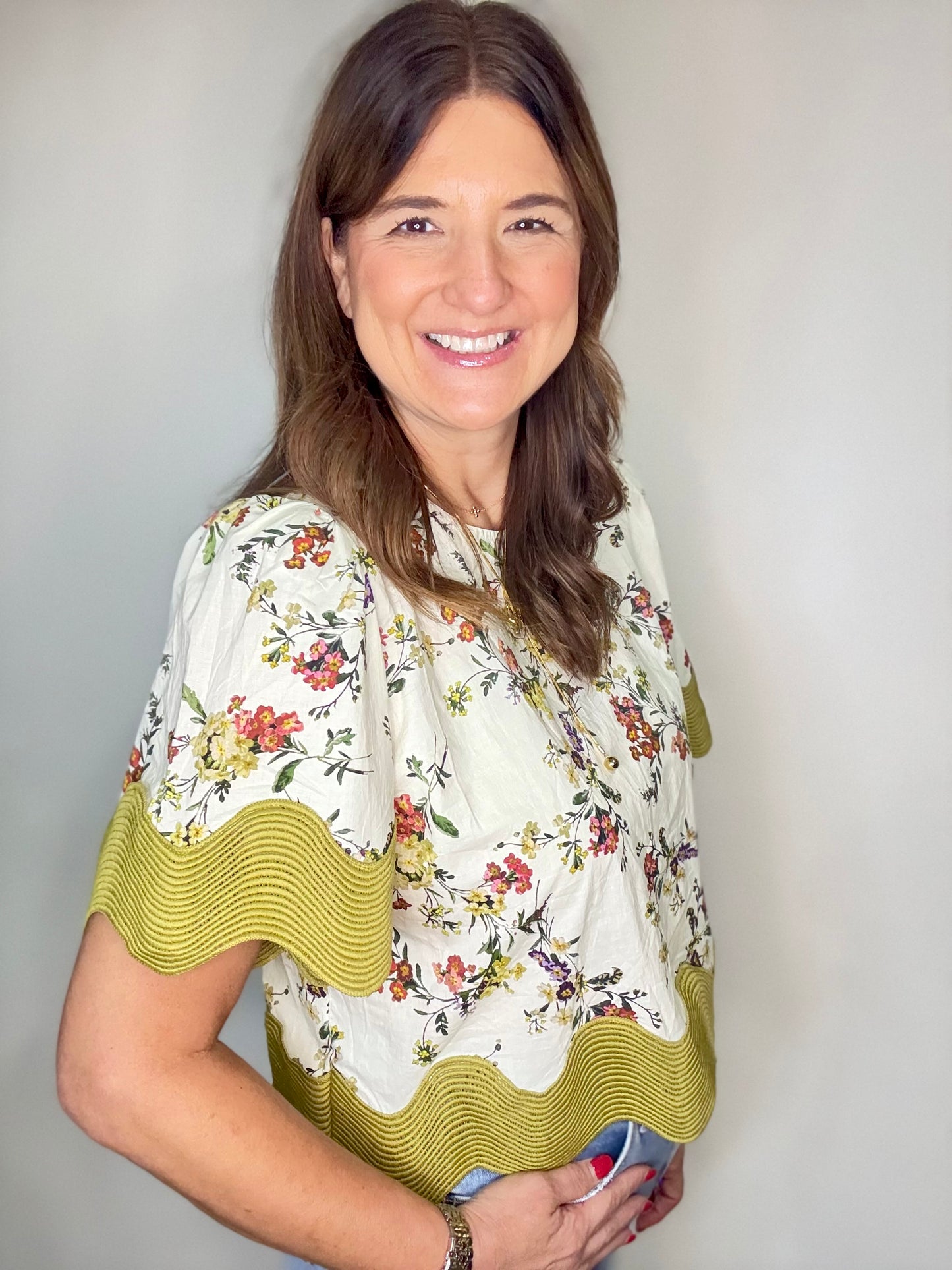 The Flirty Flower Blouse - Triple Charm Boutique