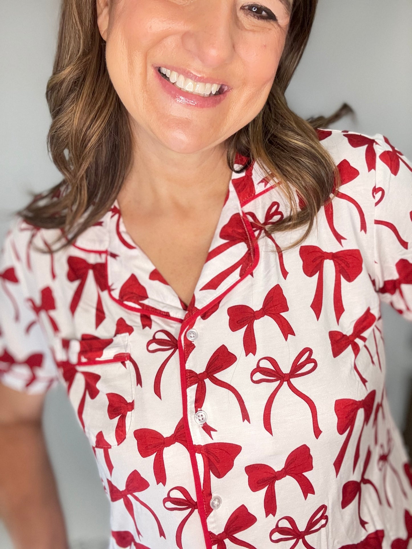 The Mary Square Red Bow Pajama's