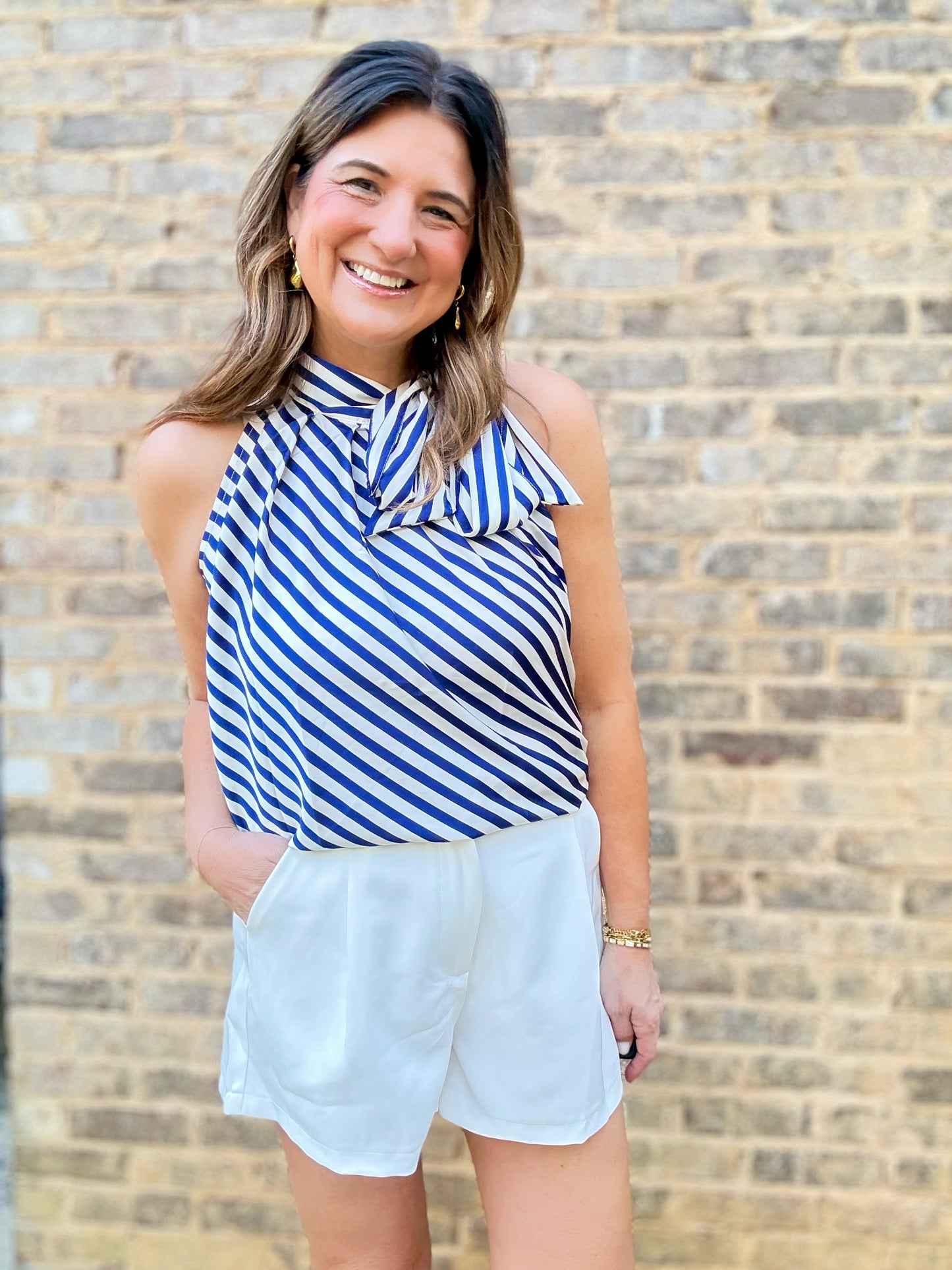 The Nautical Bow Tie Top