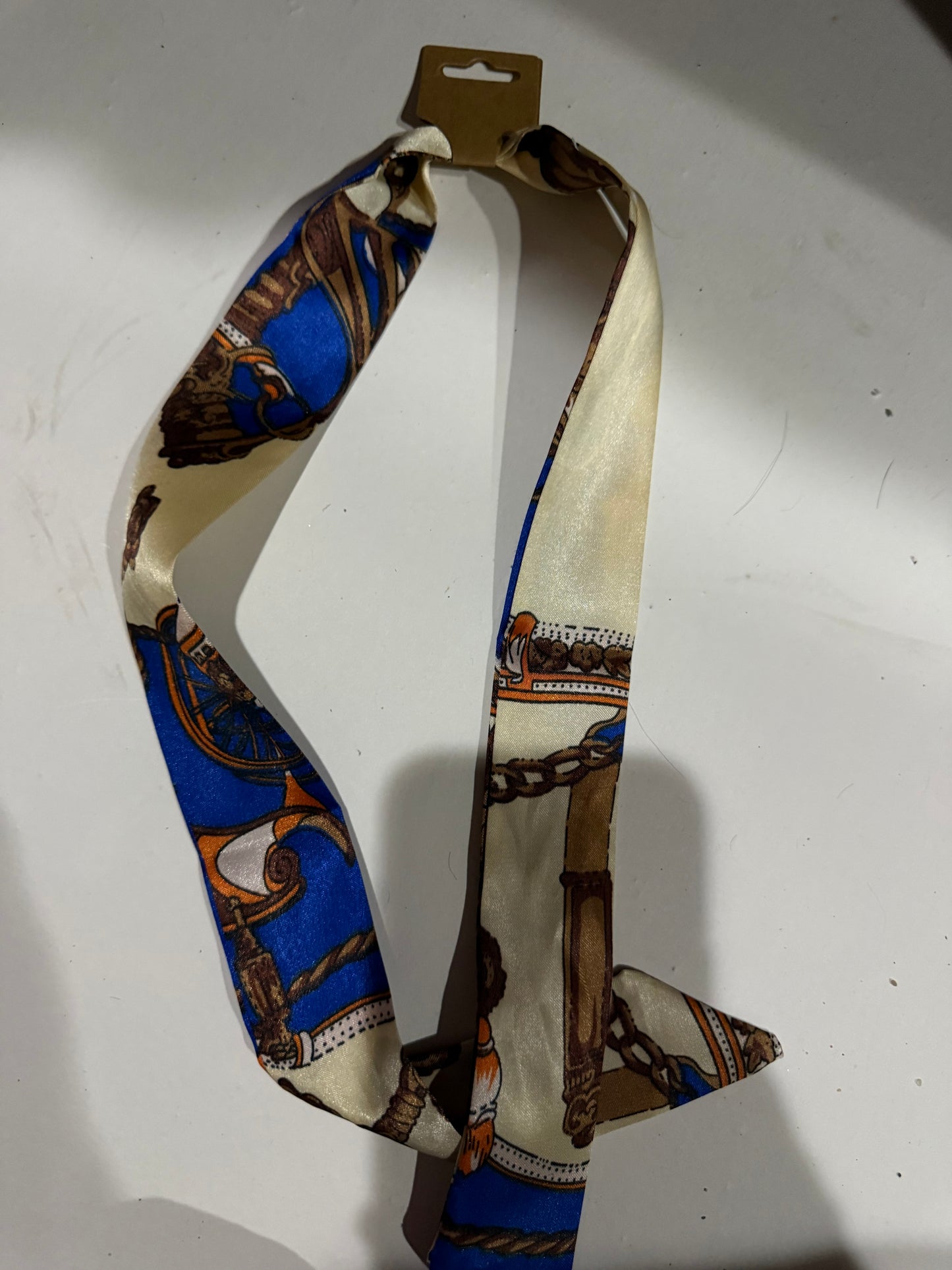 The Blue,Orange, & Cream Tie Scarf