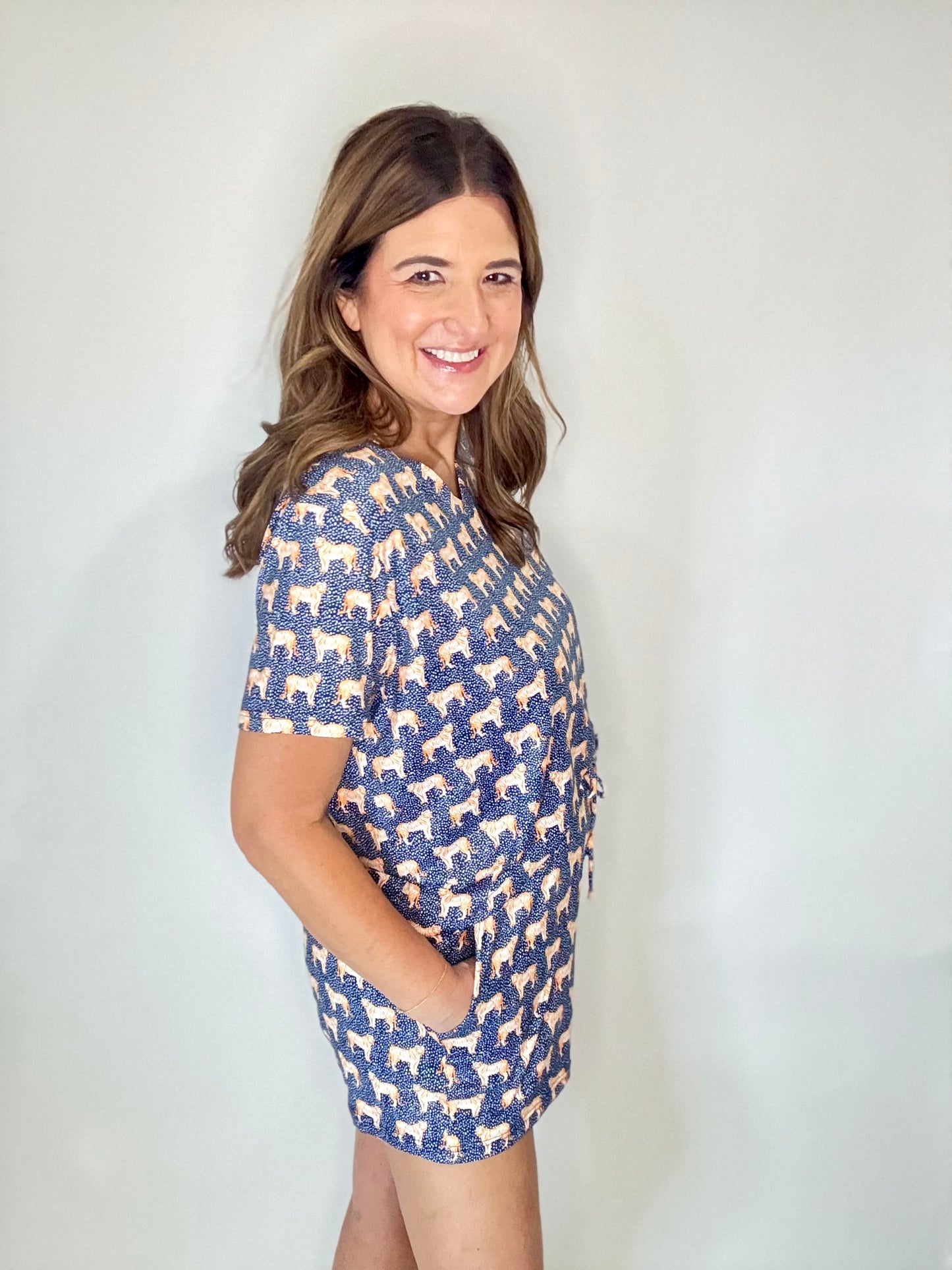 The Mary Square Auburn Tiger Shorts Set Pajama's