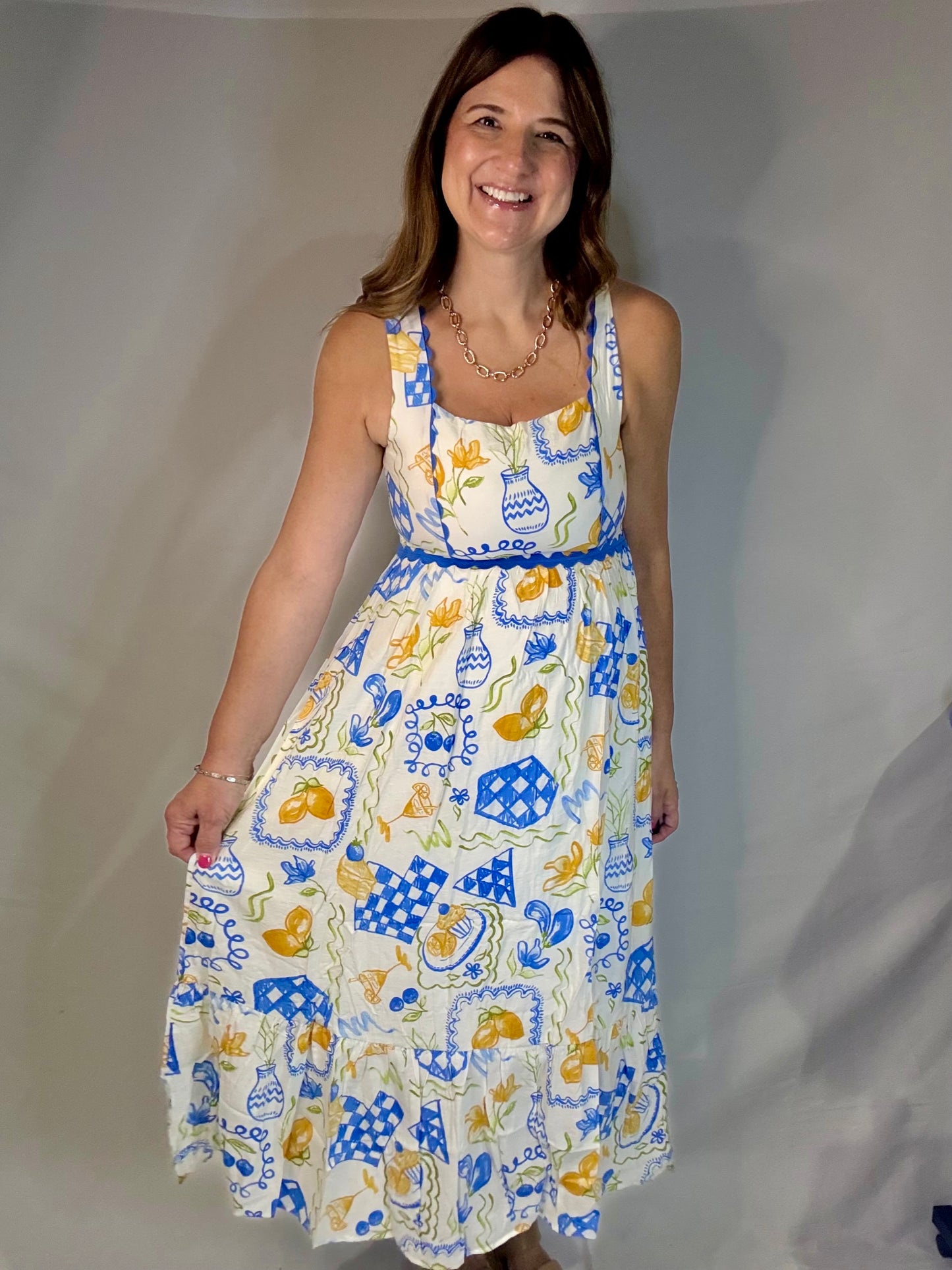 The Lemon Cupcake Midi Dress - Triple Charm Boutique
