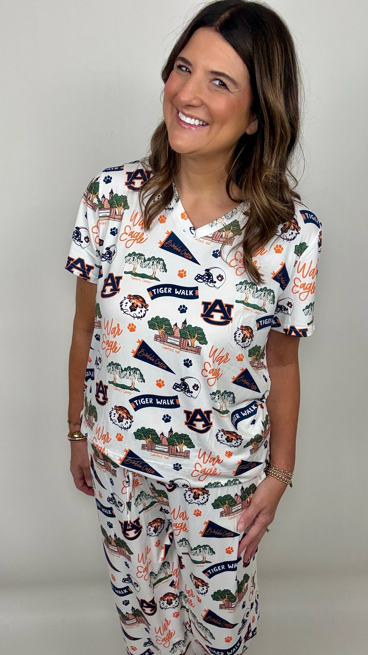 The Mary Square Auburn Pajama's Pants Set - Triple Charm Boutique