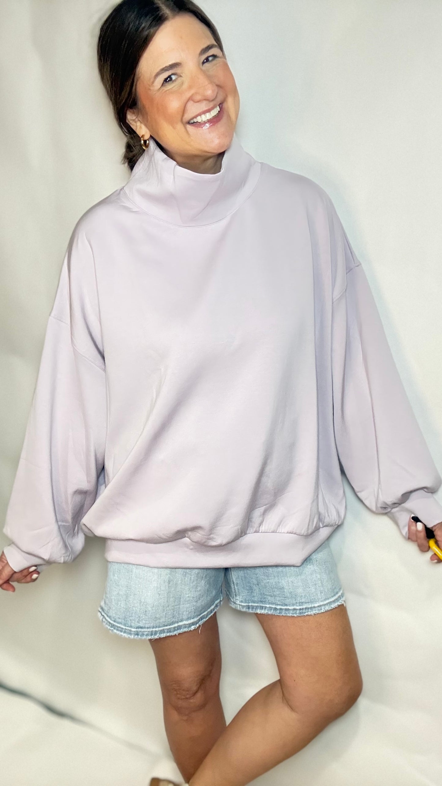 The Lavender Mock Neck Sweatshirt