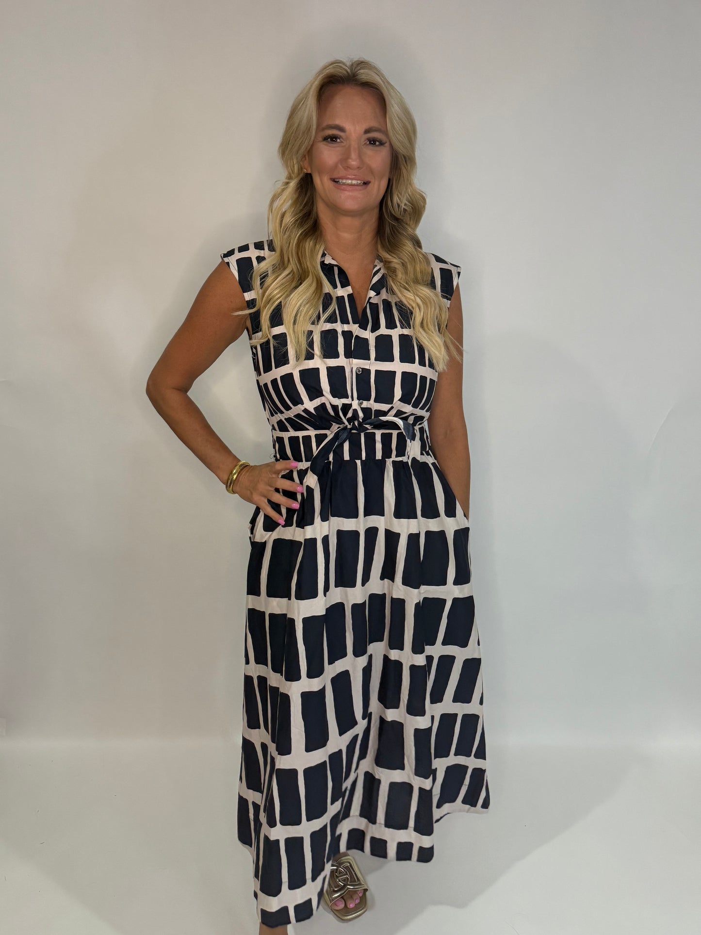 The Abstract Housewife Midi Dress - Triple Charm Boutique