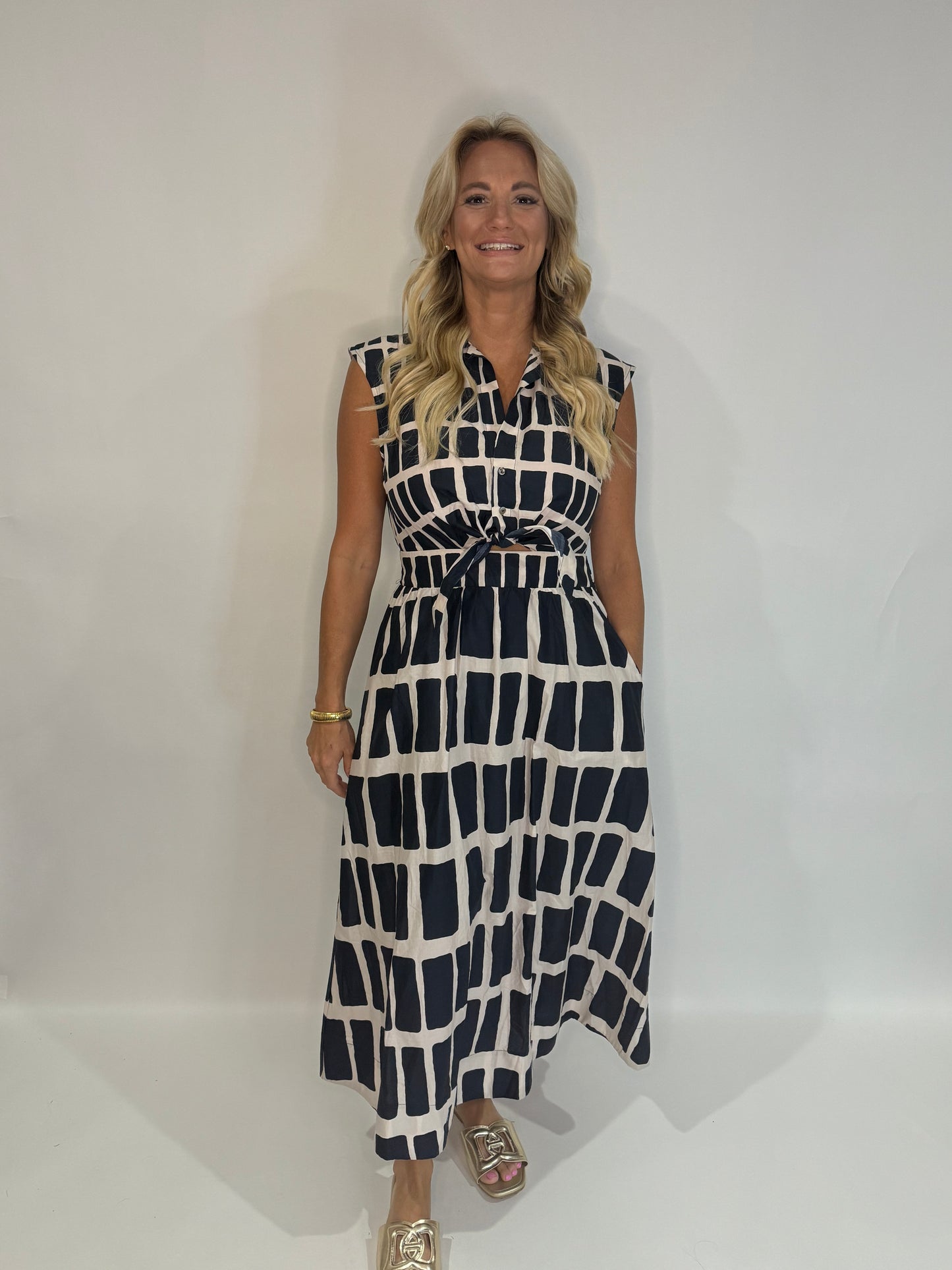 The Abstract Housewife Midi Dress - Triple Charm Boutique