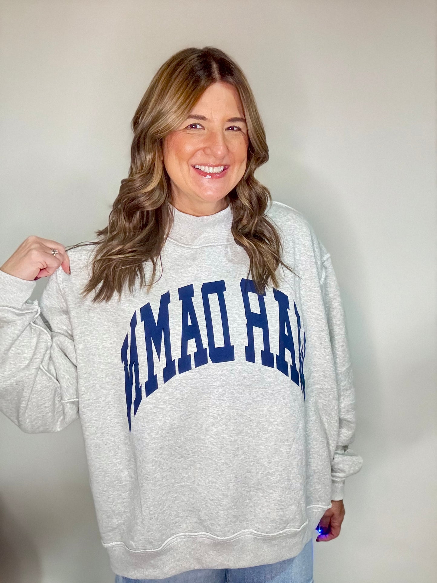 (Auburn) War Damn/Tigers print reversible mock neck sweatshirts - Triple Charm Boutique