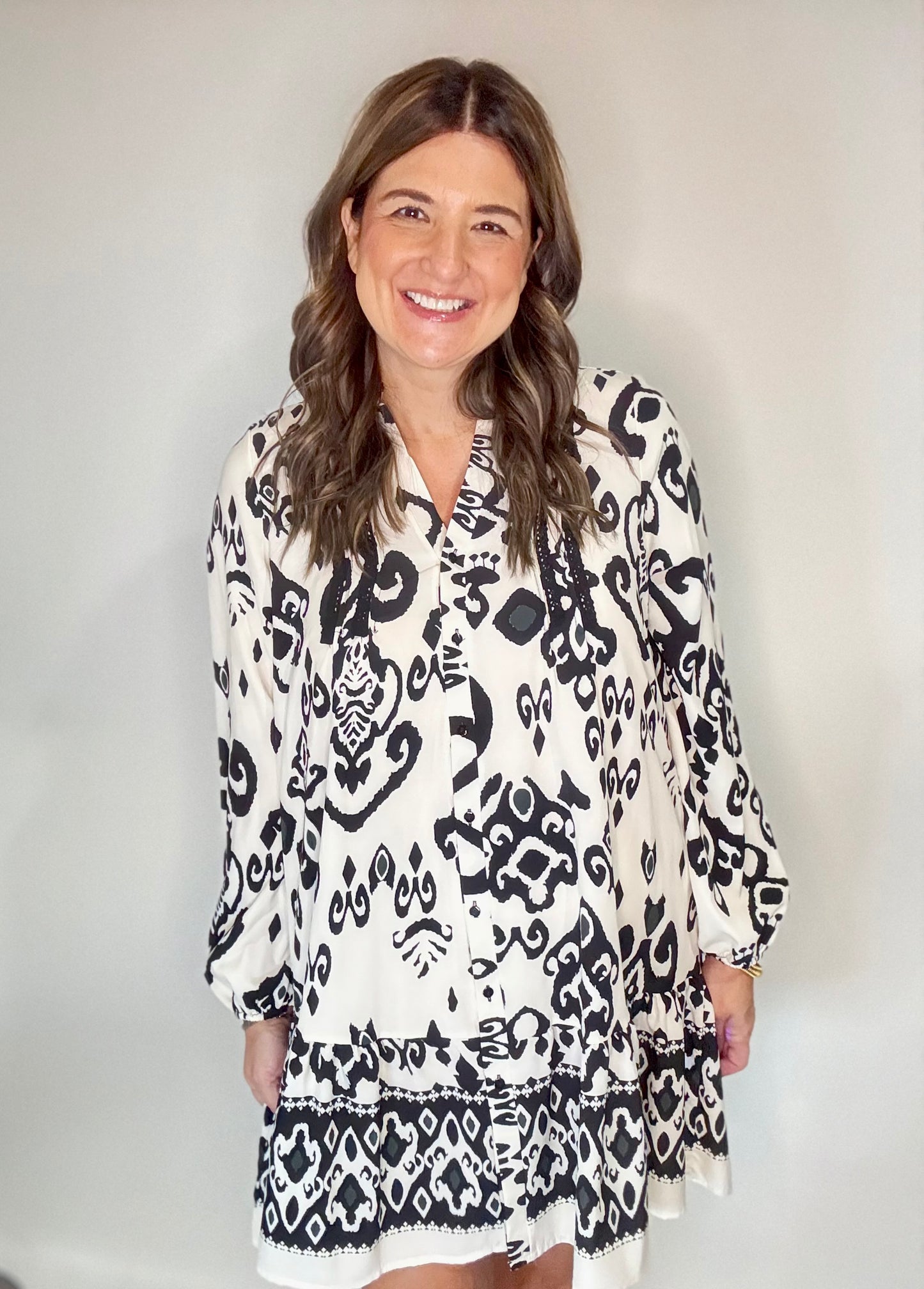 The Black Fall Floral Long Sleeve Mini Dress