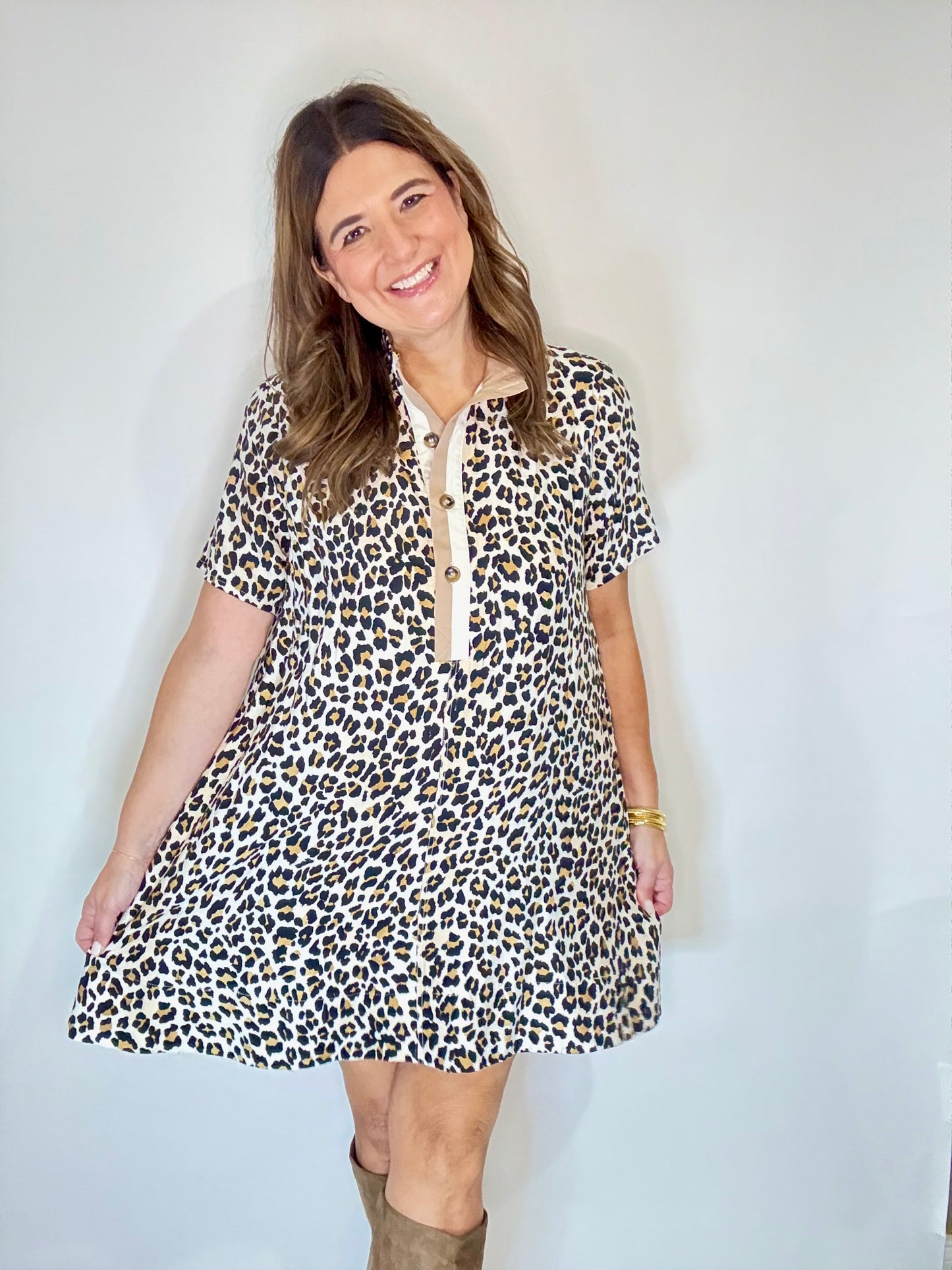 The Landry Leopard Mini Dress