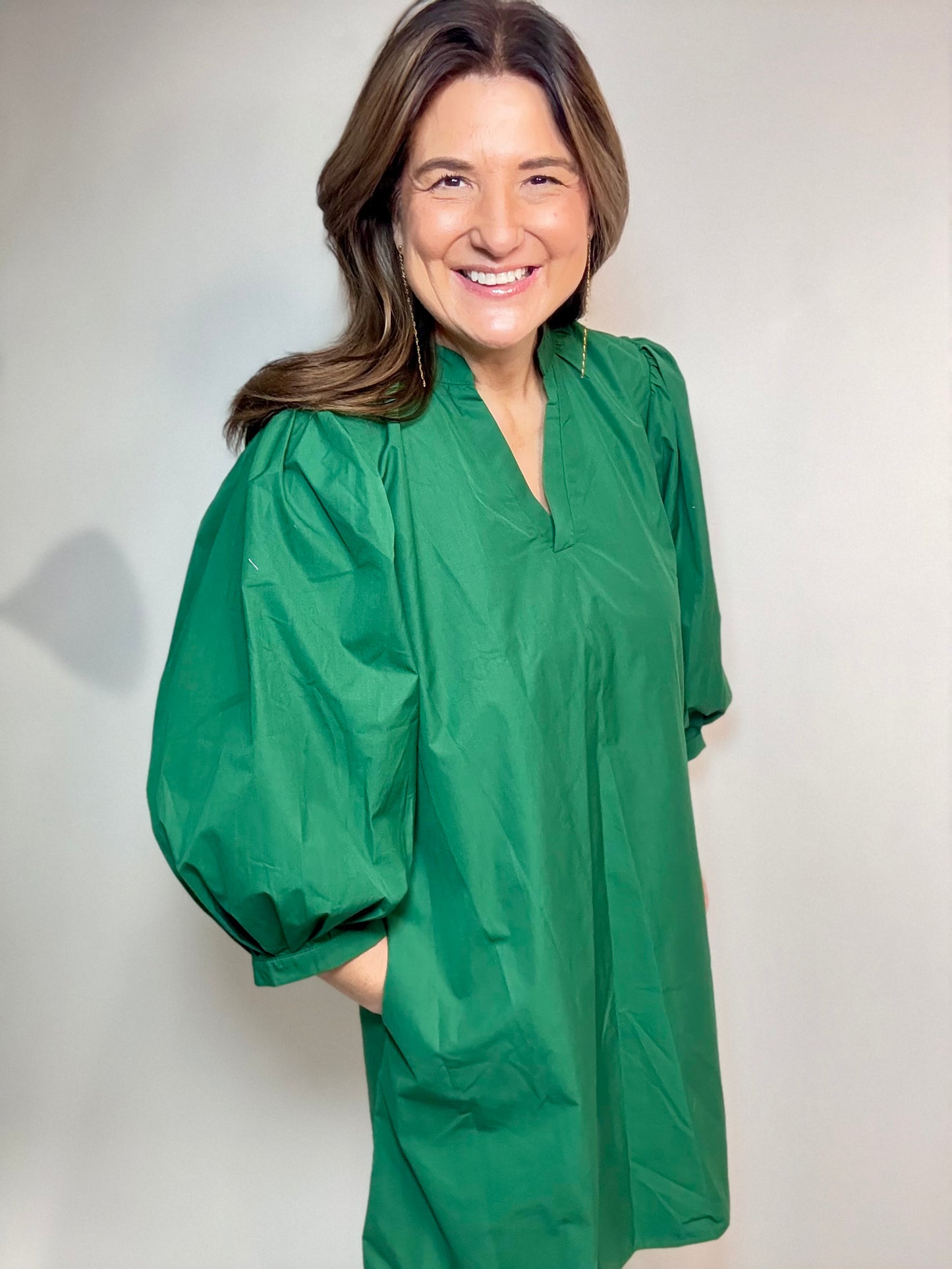 The Green Shift Dress - Triple Charm Boutique