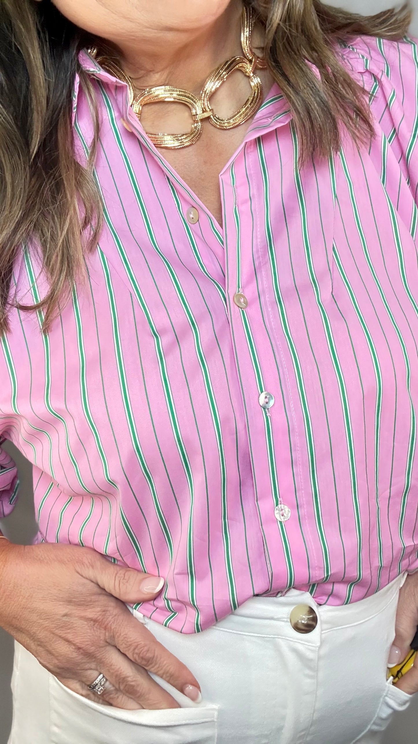 The Preppy Pink Stripe Top