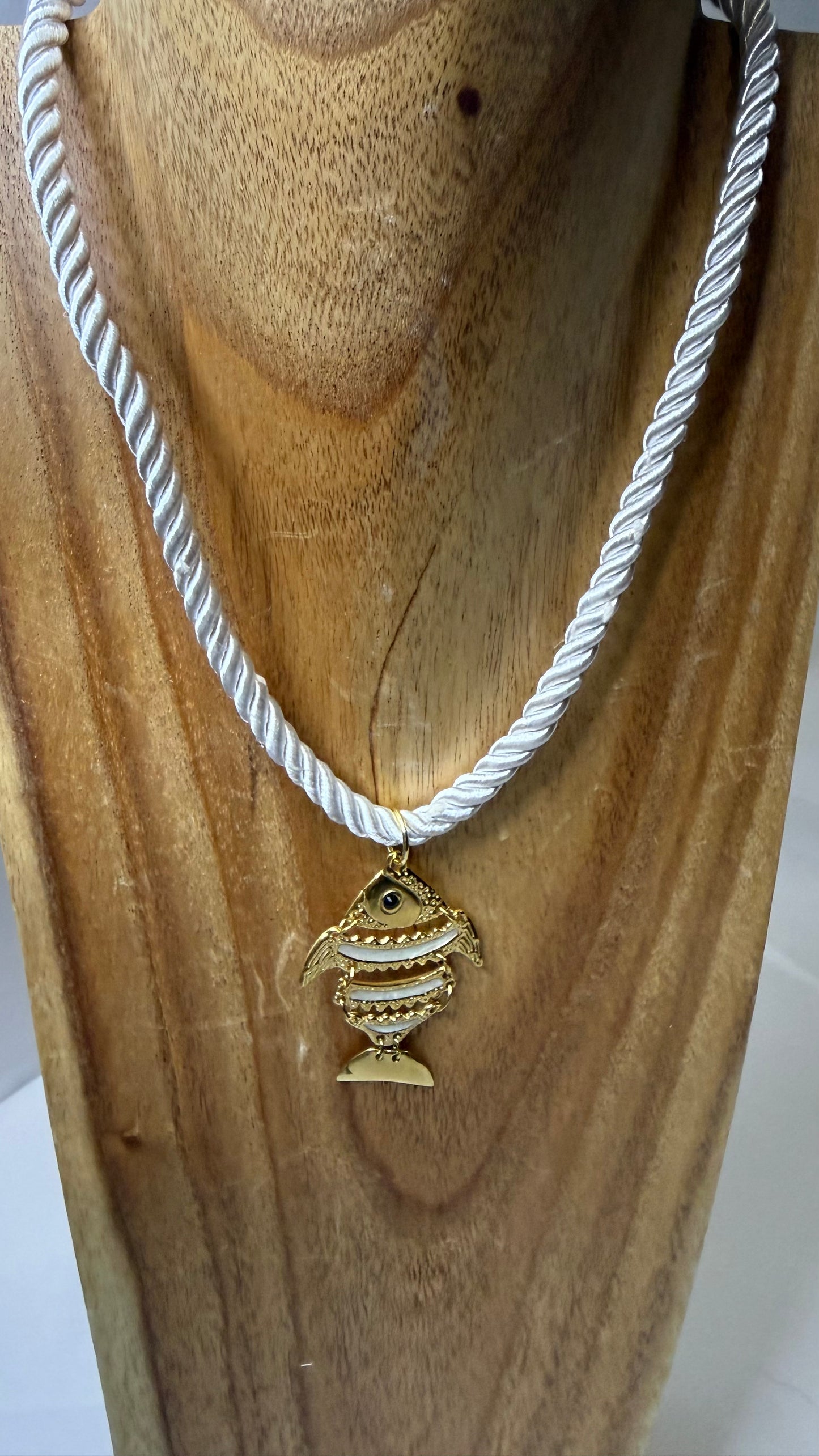 The Fish Necklace On White Rope