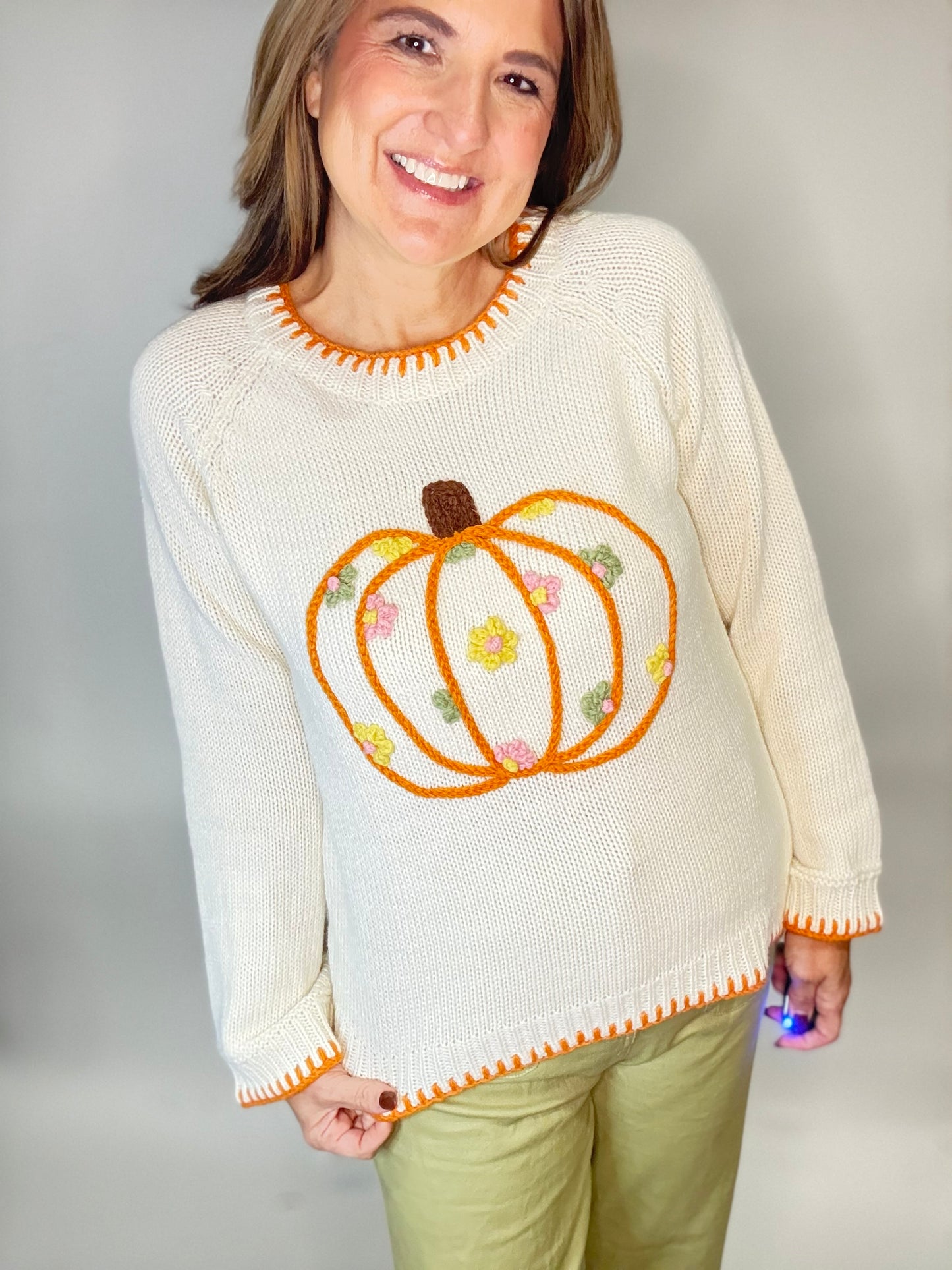 The Hand Stitched Pumpkin Sweater