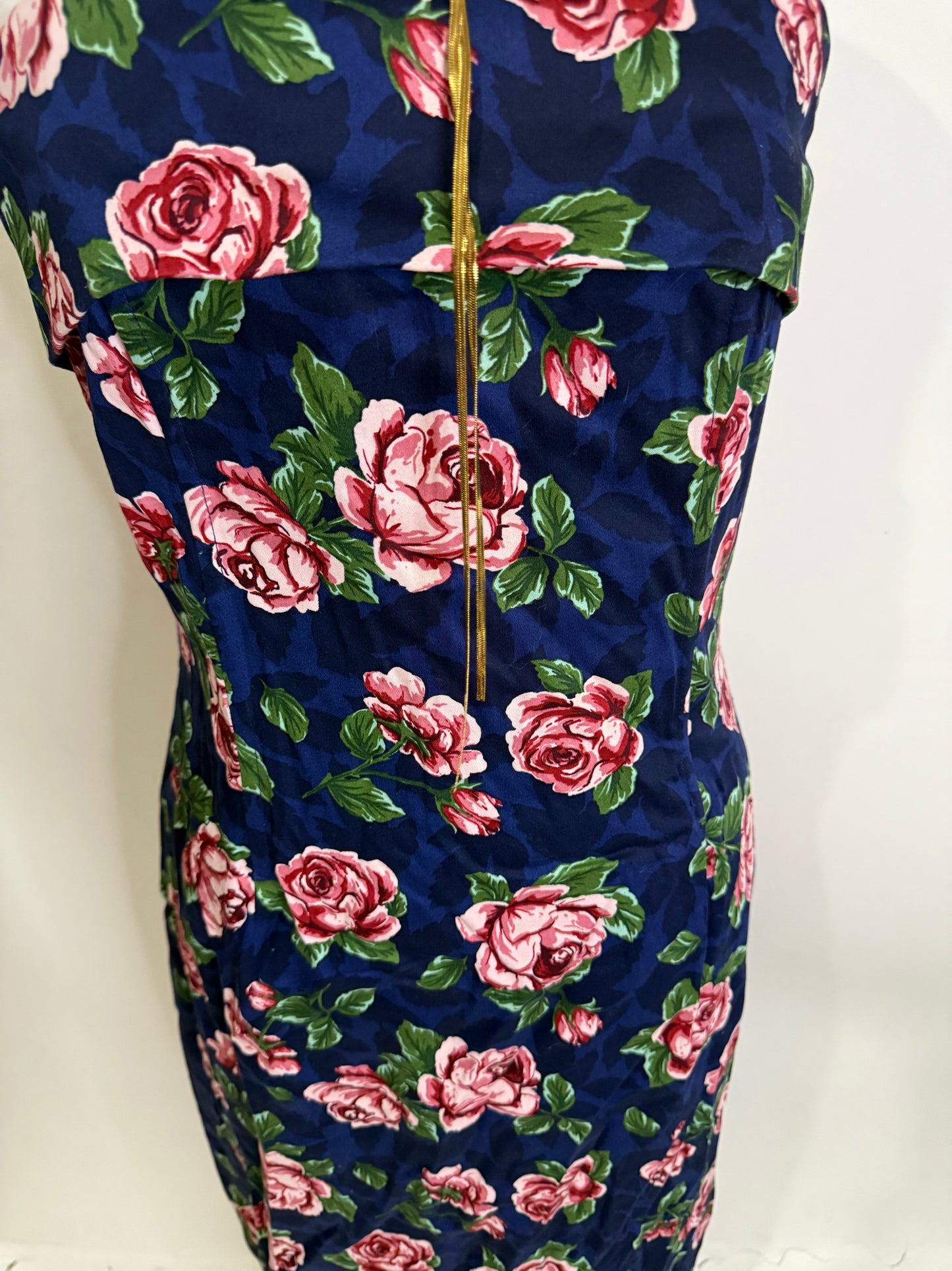 The Navy Floral Midi Dress