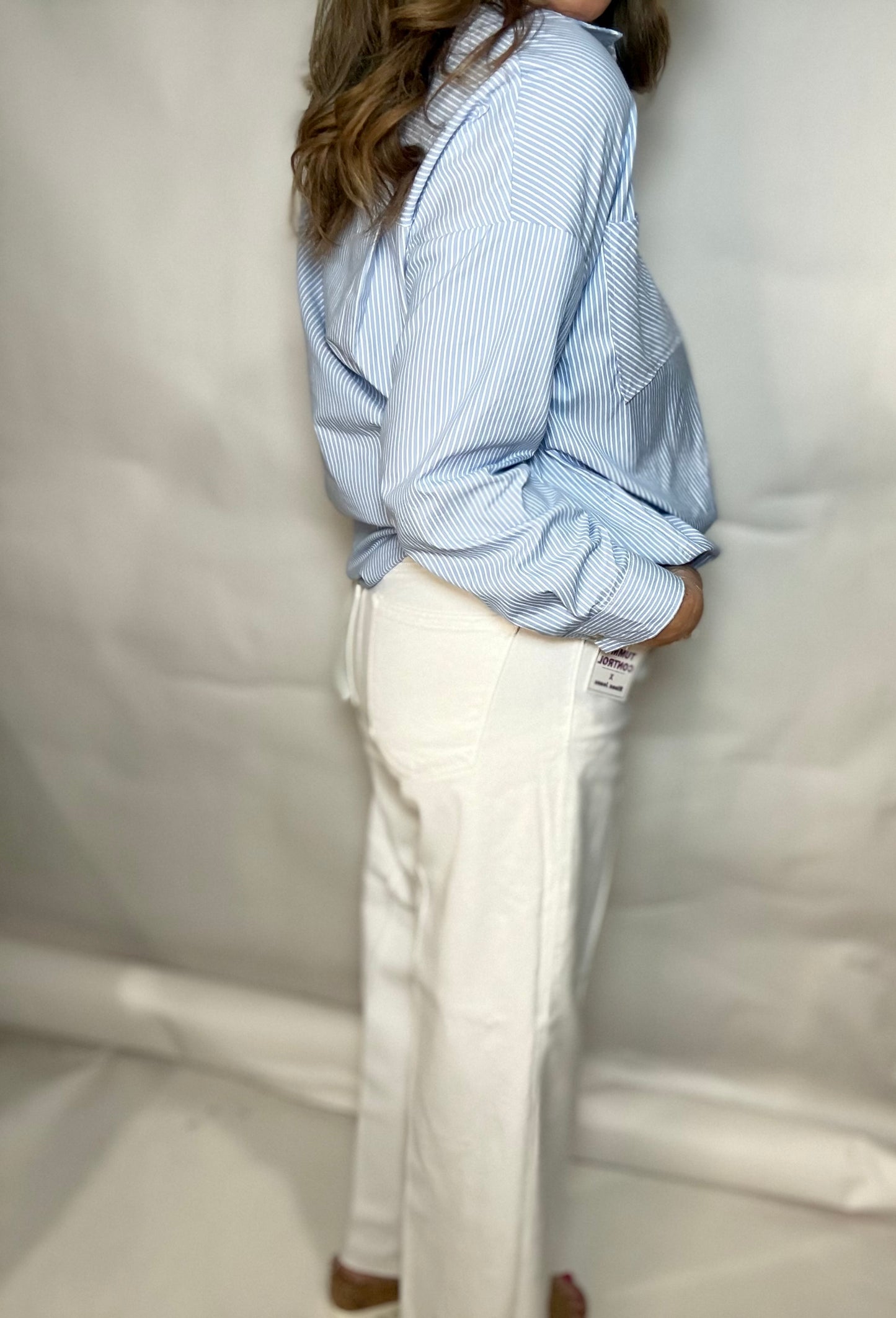 The White Tummy Control Flare Jeans