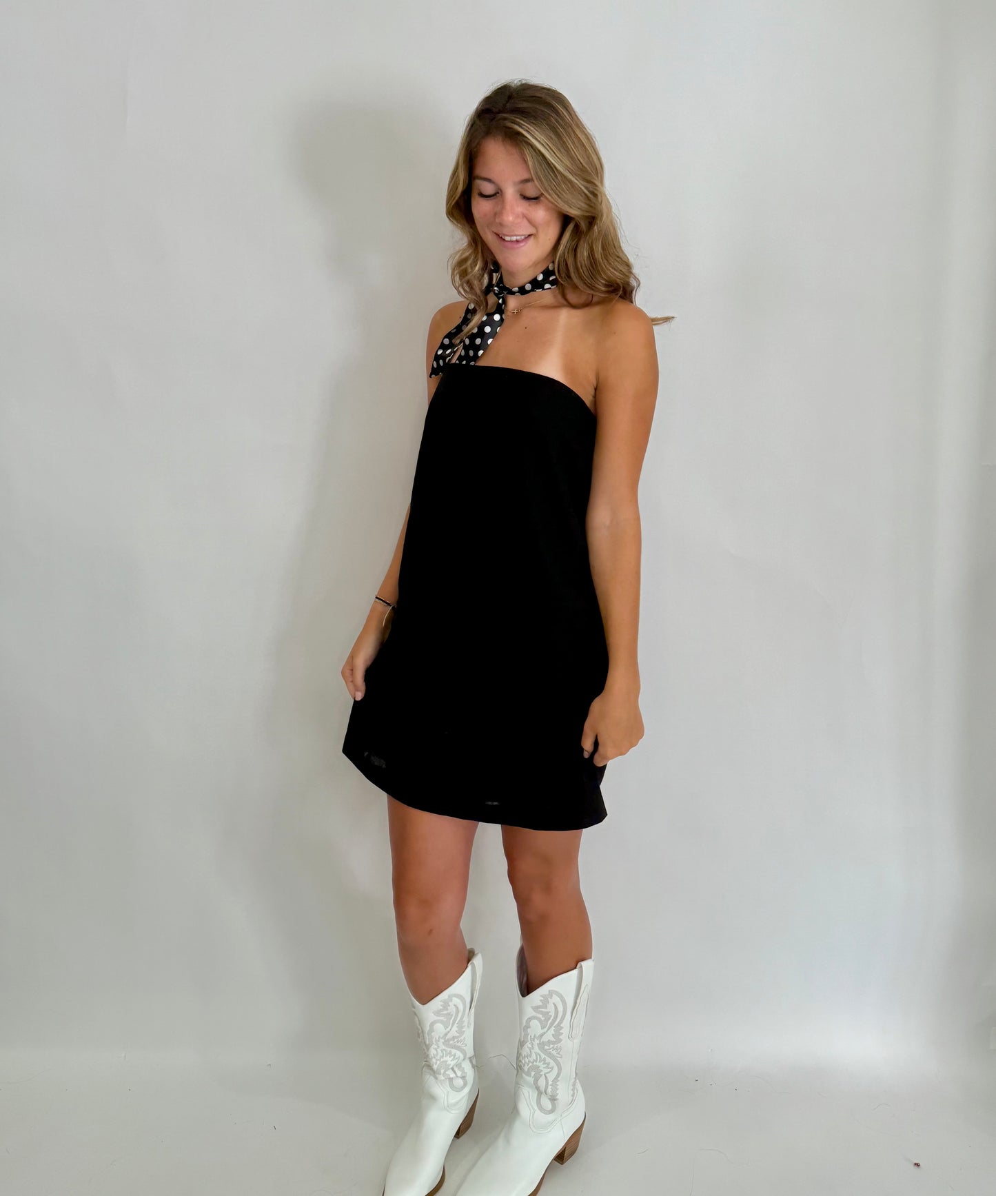 Your favorite Black Linen Strapless Dress - Triple Charm Boutique