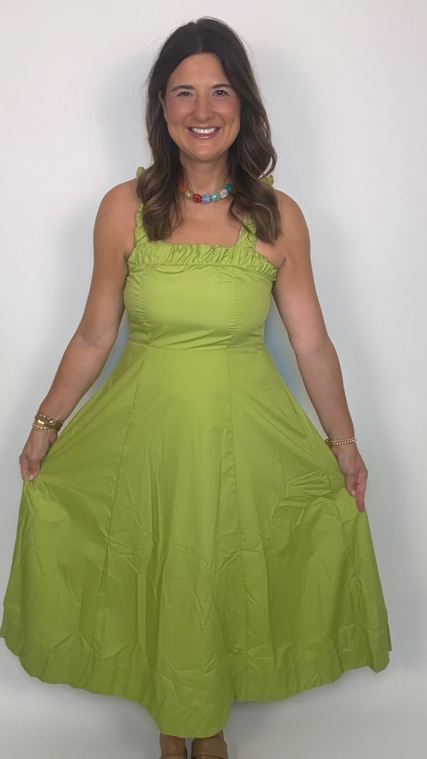 The Lime Green Midi Dress