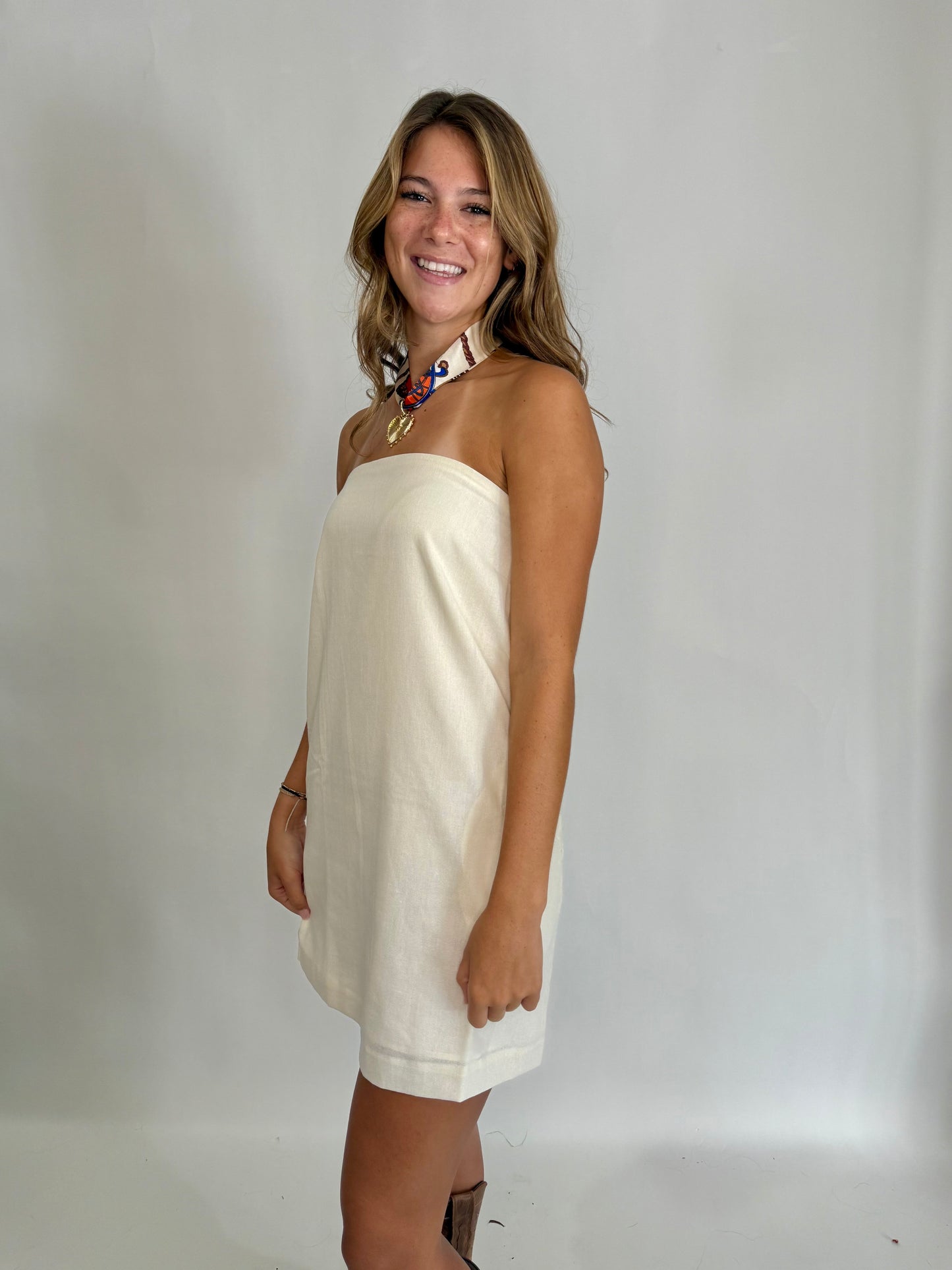 Your Favorite Cream Linen Dress - Triple Charm Boutique