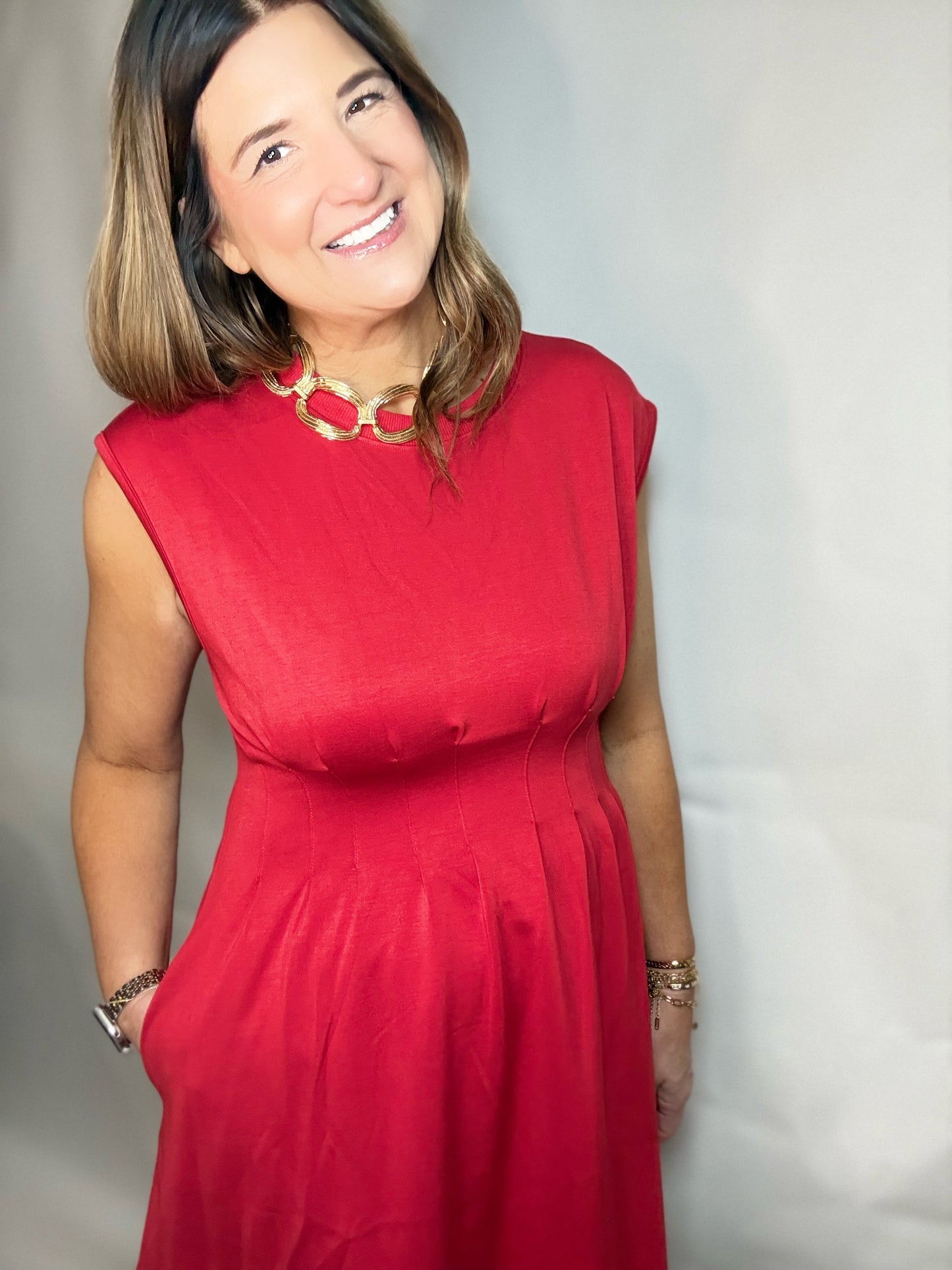 The Red Rose Scuba Mini Dress - Triple Charm Boutique