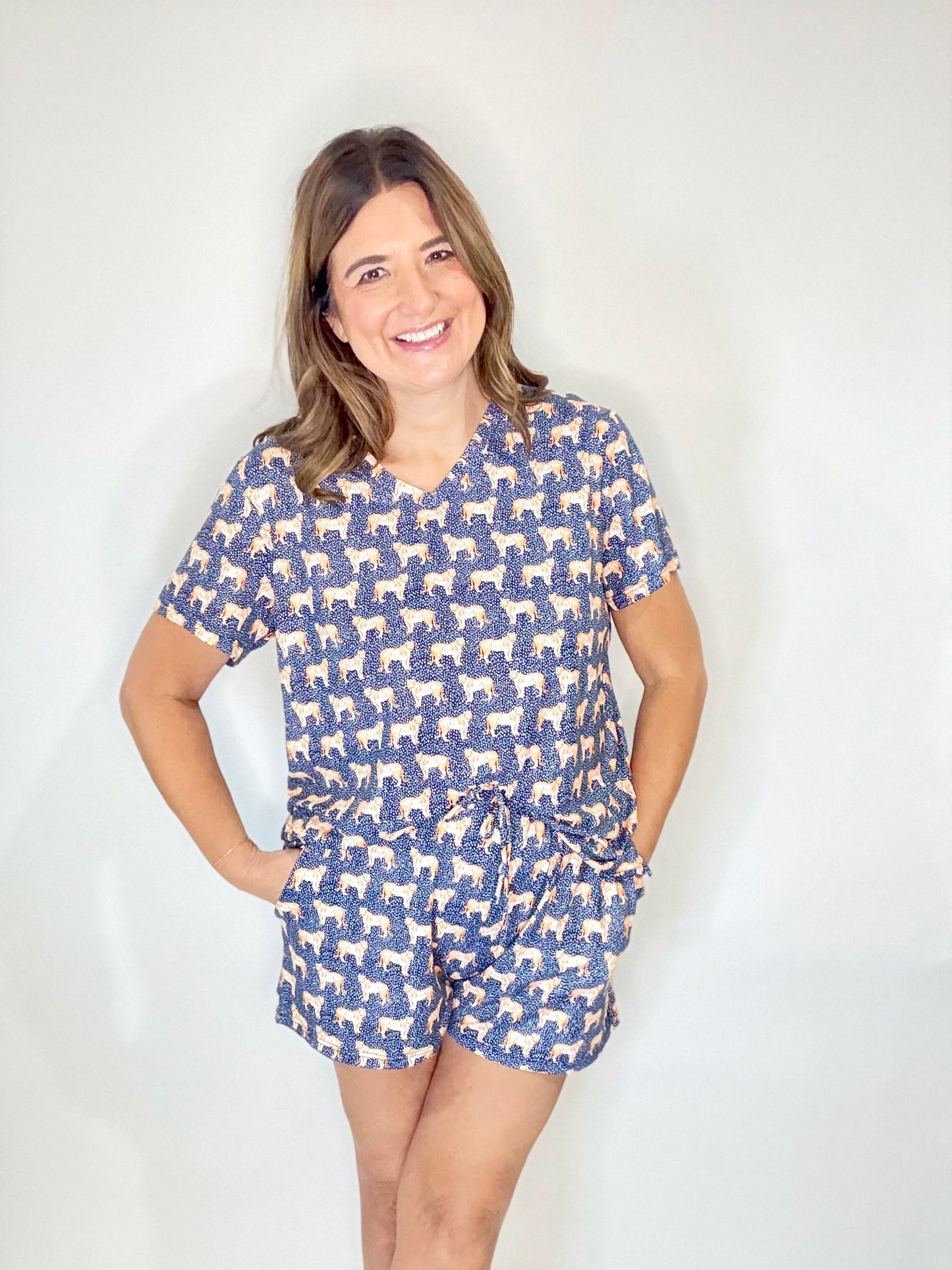 The Mary Square Auburn Tiger Shorts Set Pajama's