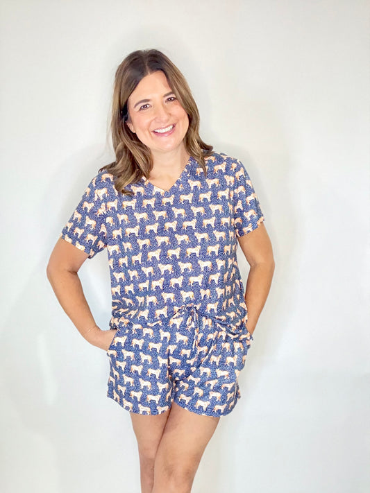 The Mary Square Auburn Tiger Shorts Set Pajama's
