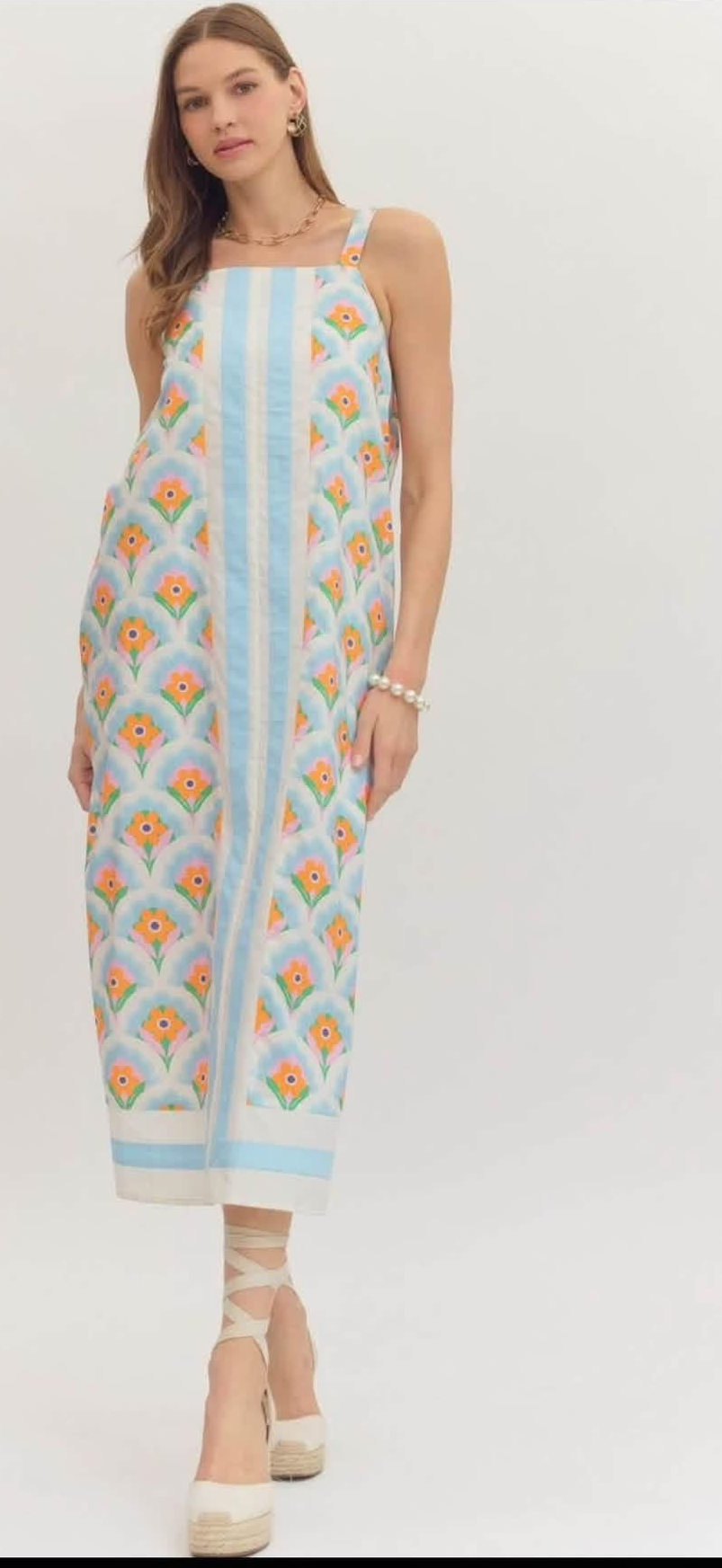 Crazy Daisy Blue Stripe Entro Midi