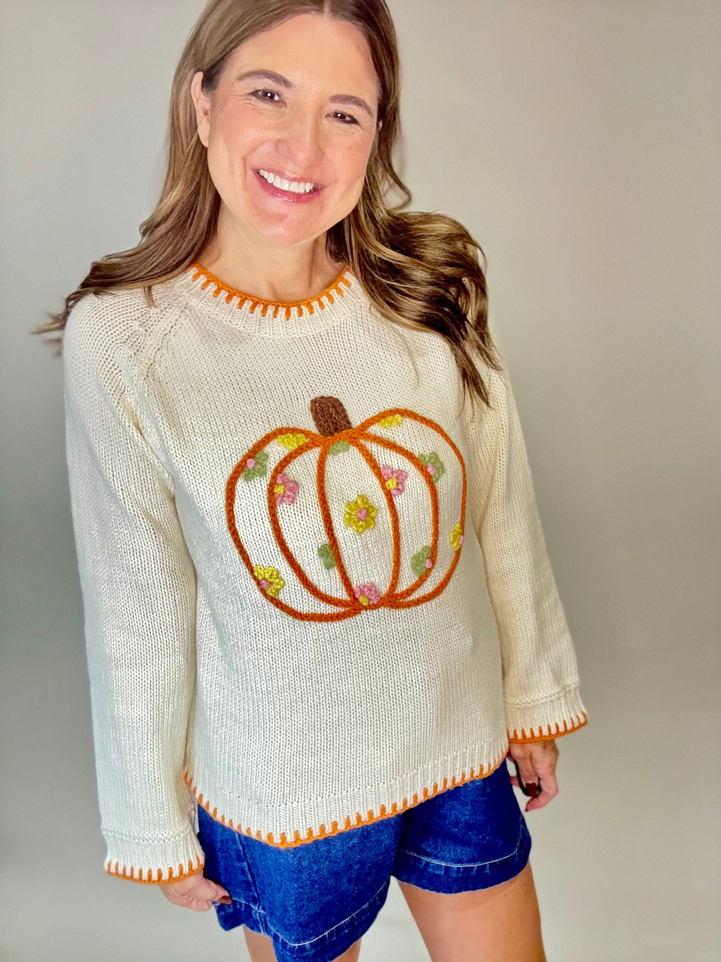 The Hand Stitched Pumpkin Sweater
