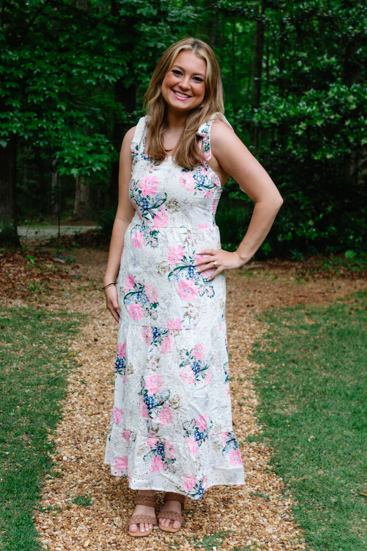 The Enchanting Floral Embroidered Dress - Triple Charm Boutique