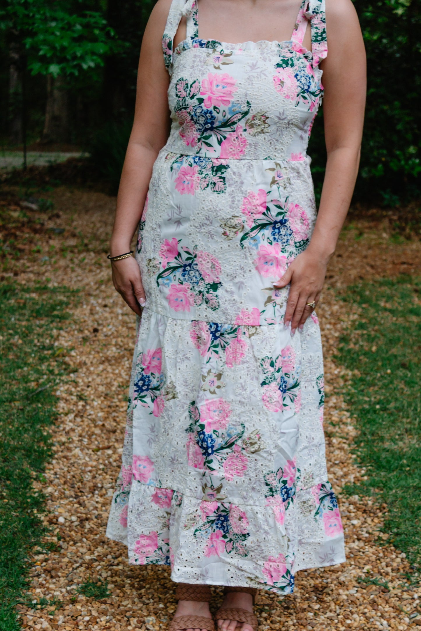 The Enchanting Floral Embroidered Dress - Triple Charm Boutique