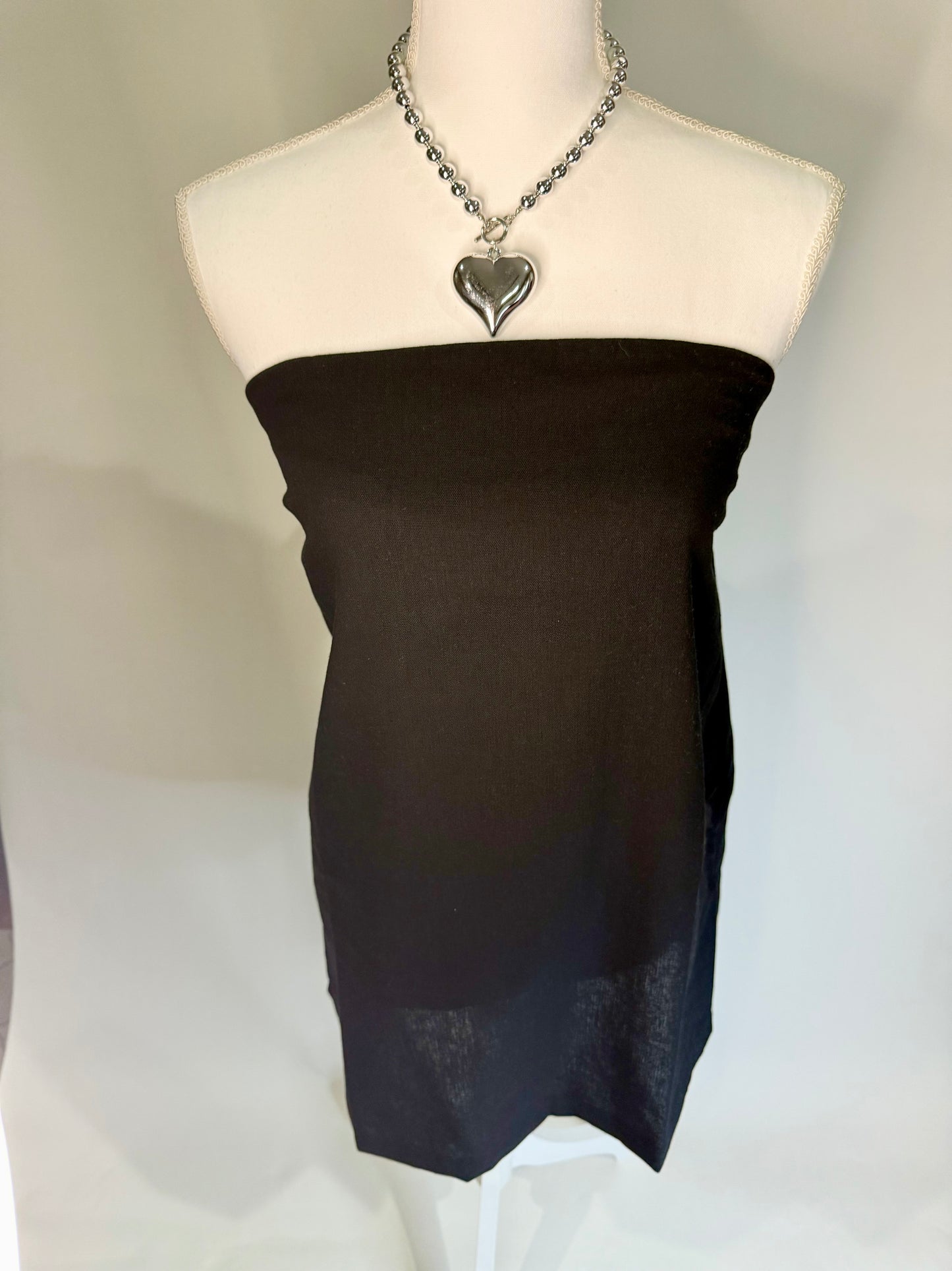 Silver Heart Beaded Statement Toggle Necklace - Triple Charm Boutique