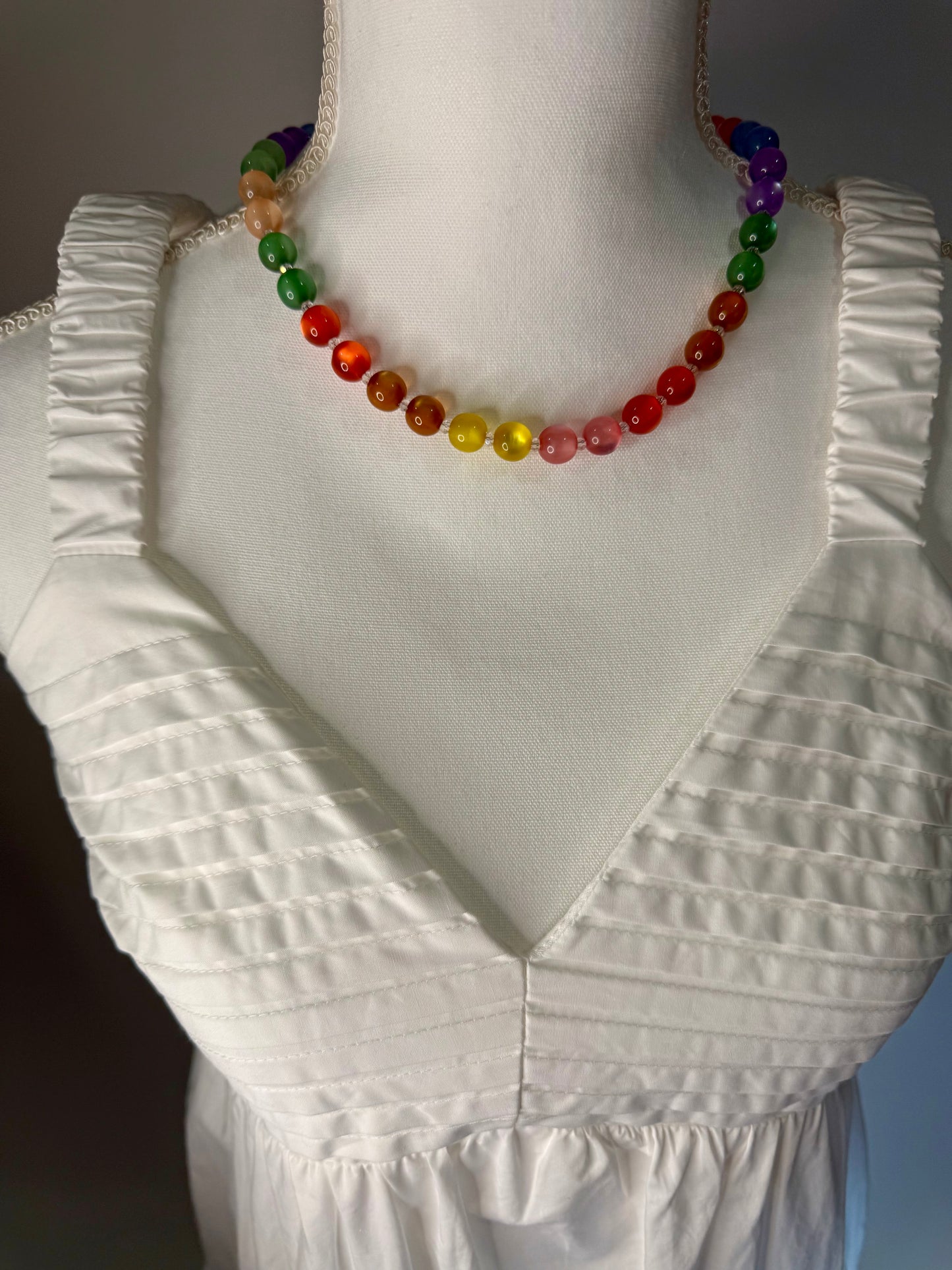 Multicolored Marble Clasp Necklace - Triple Charm Boutique