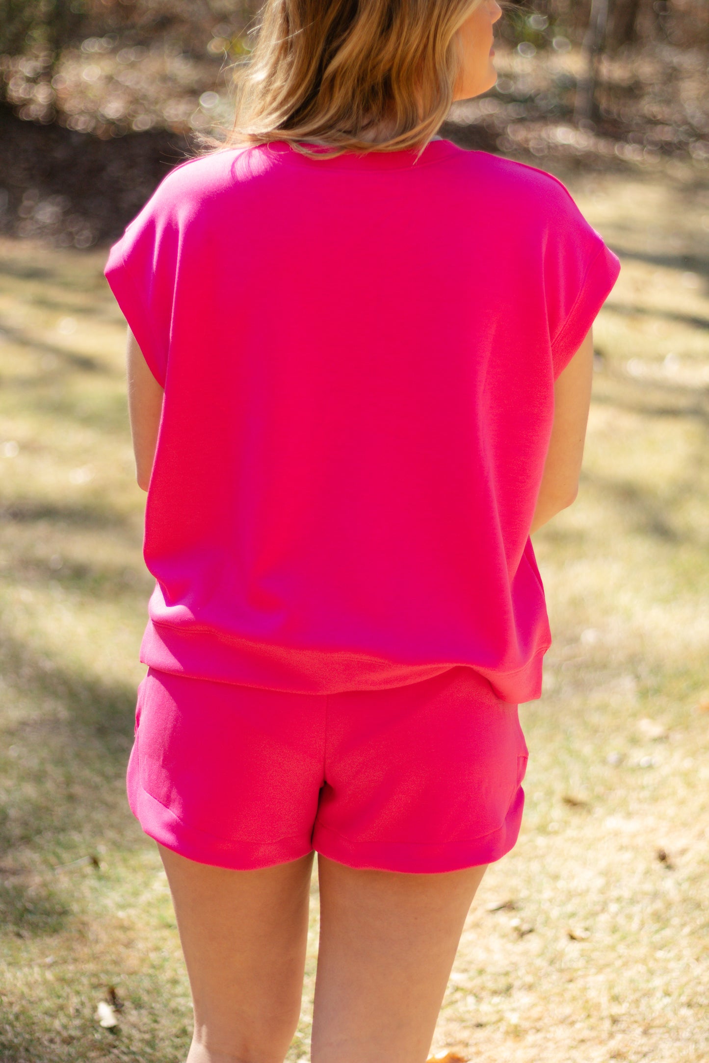 Pink Scuba Shorts Set - Triple Charm Boutique