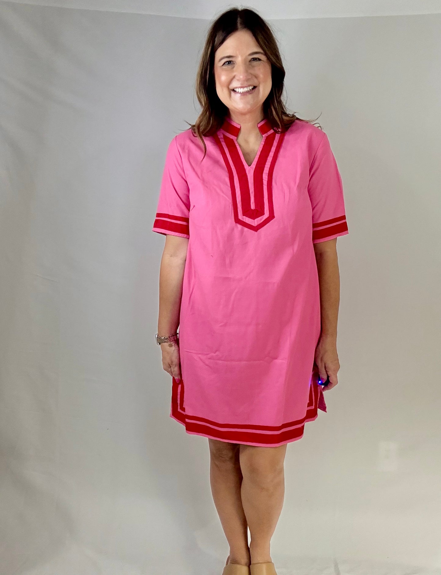 The Pretty in Pink Linen Dress - Triple Charm Boutique