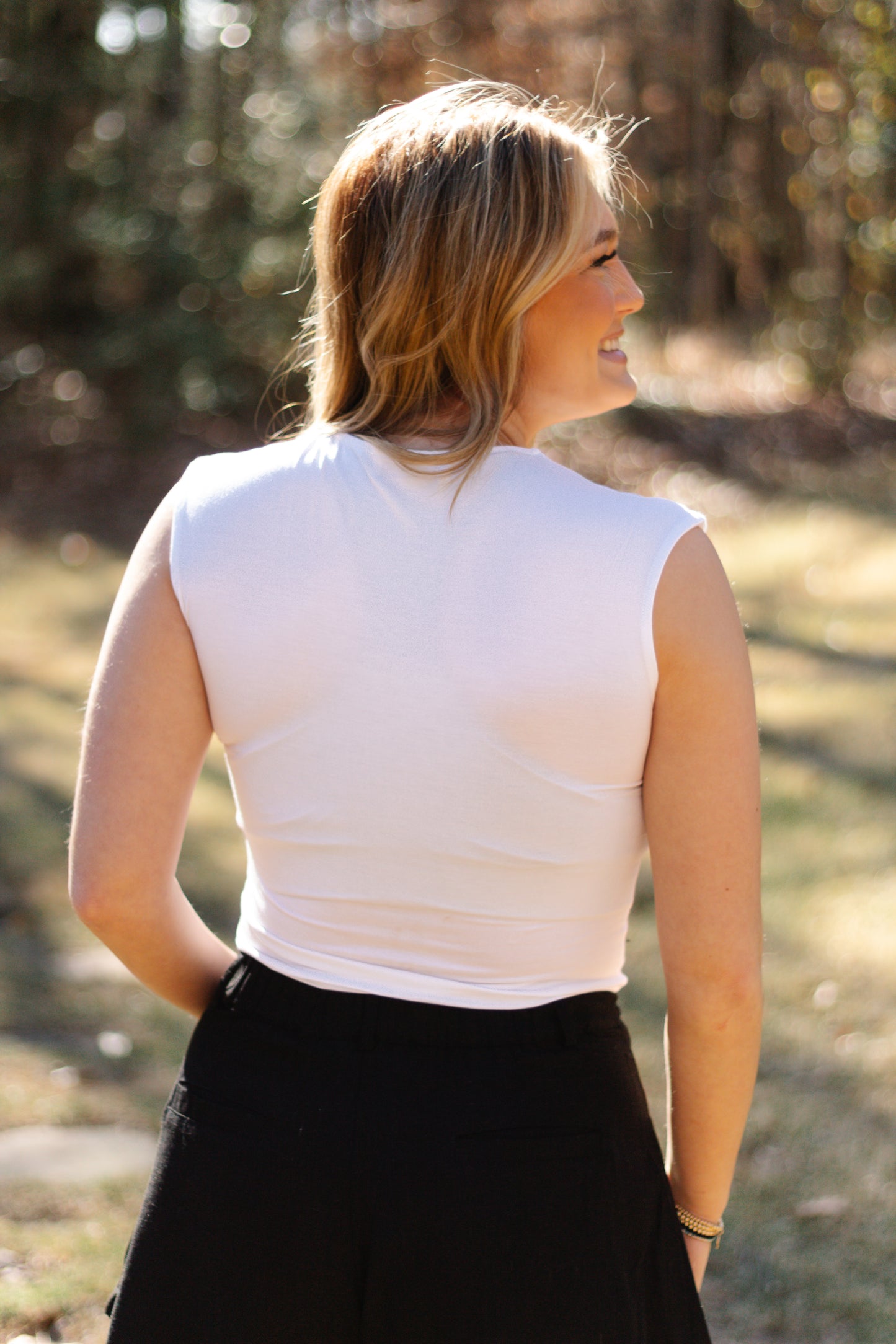 My Favorite Cap Sleeve Top in White - Triple Charm Boutique