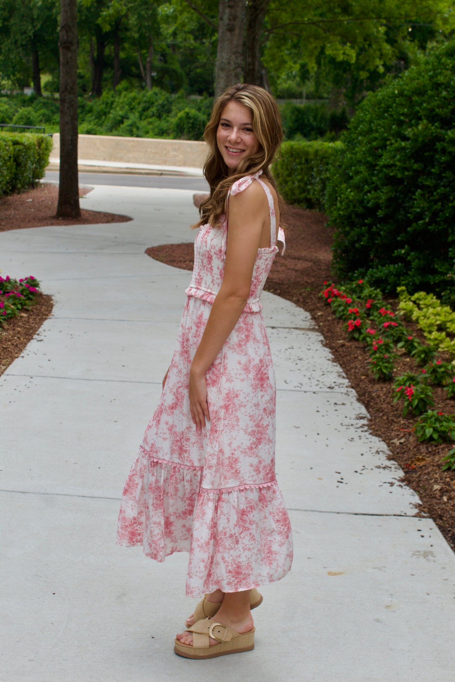 The Soft Pink Floral Dress - Triple Charm Boutique