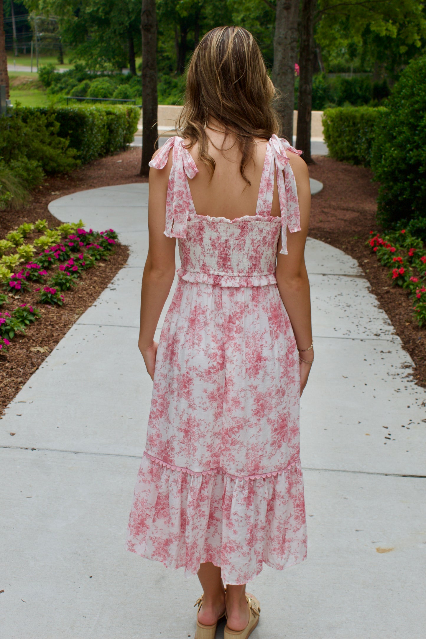 The Soft Pink Floral Dress - Triple Charm Boutique