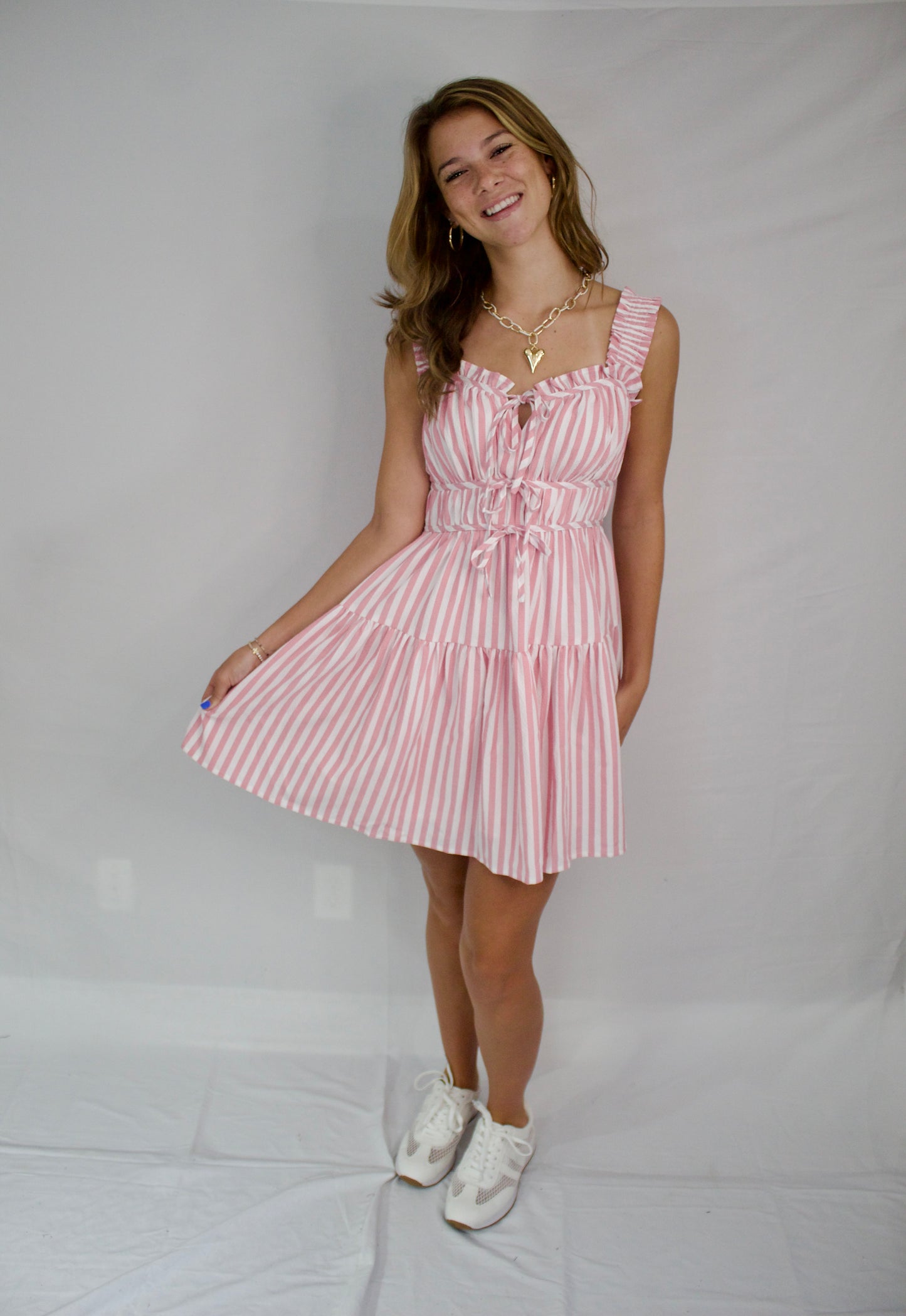 Summer Stripe Pink Mini Dress - Triple Charm Boutique