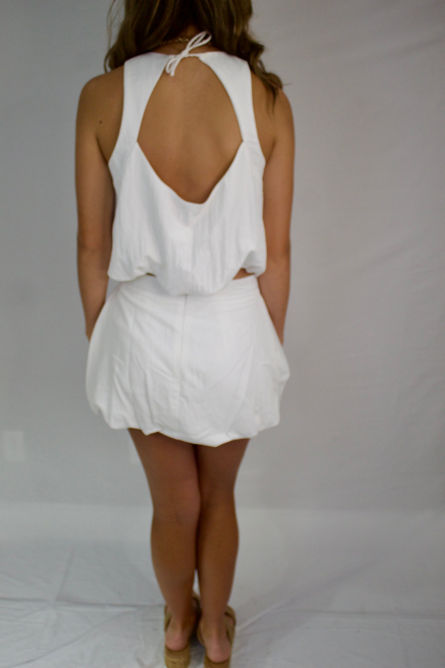 The Savanna White Bubble Skort Set - Triple Charm Boutique