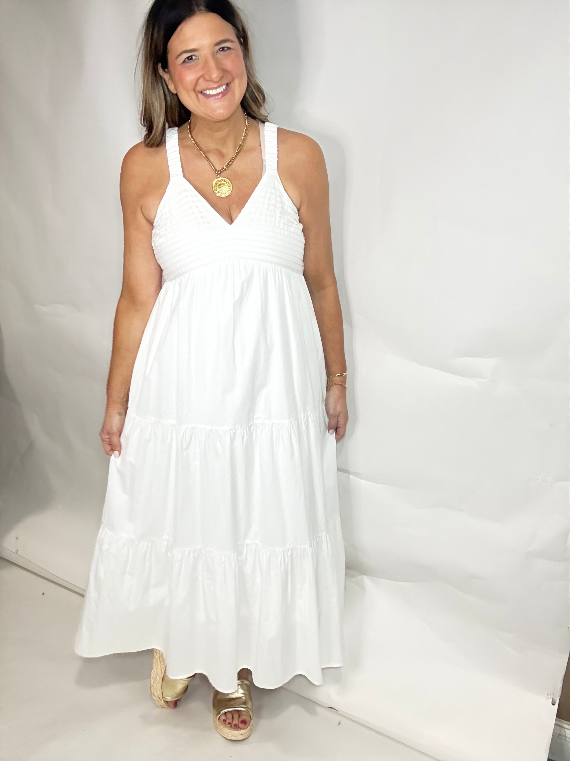 The Crisp White Maxi Dress - Triple Charm Boutique