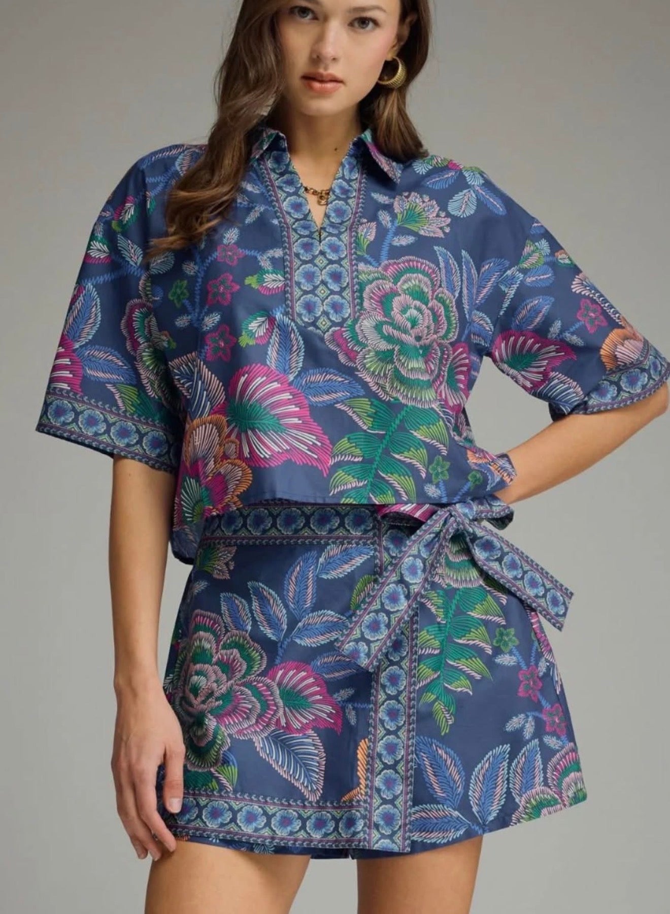 Pre-sale-Floral Blue Skort Set arrives this week