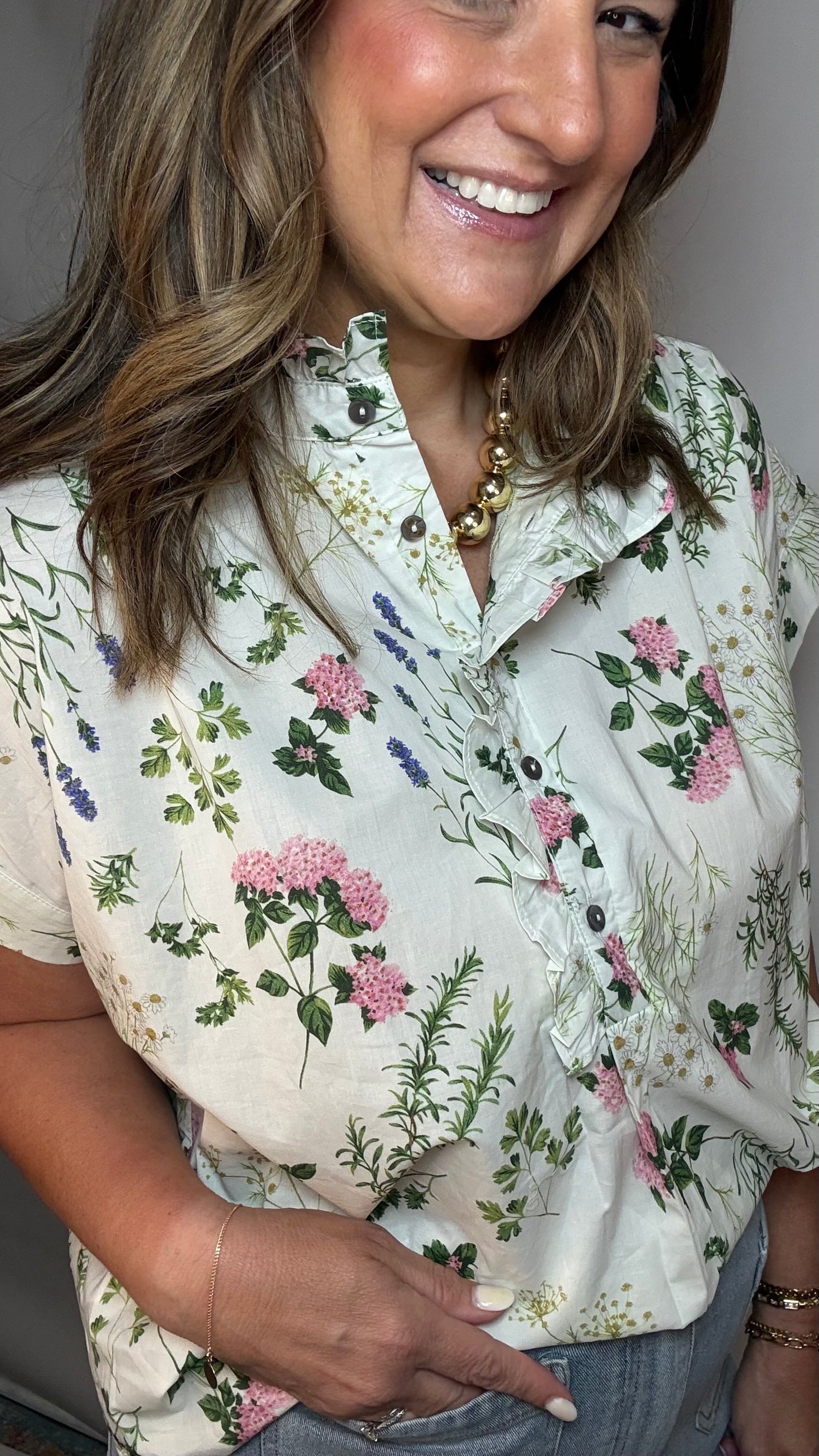 The Brooke Floral Ruffle Top