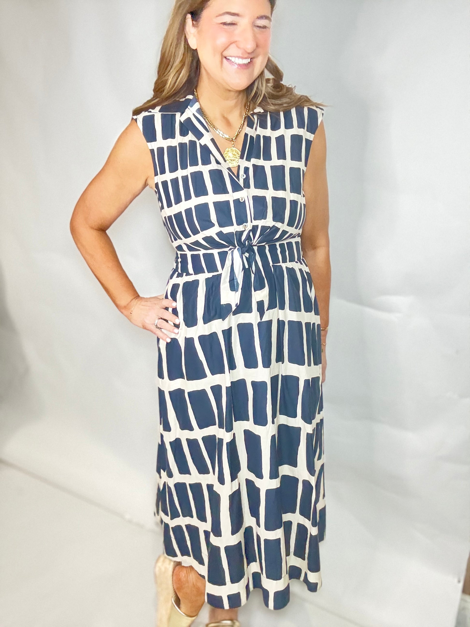 The Abstract Housewife Midi Dress - Triple Charm Boutique