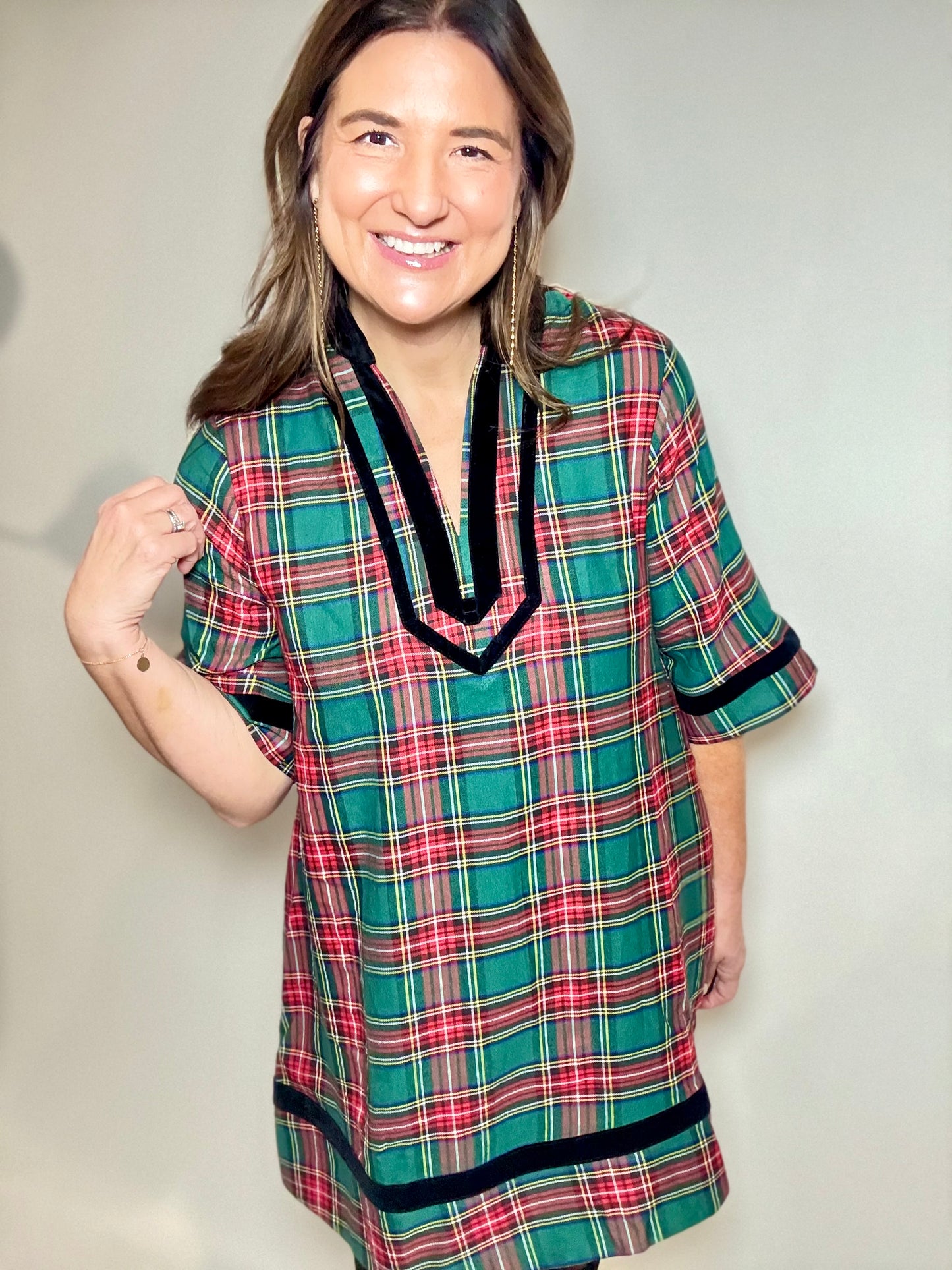 The Green Plaid Holiday Dress