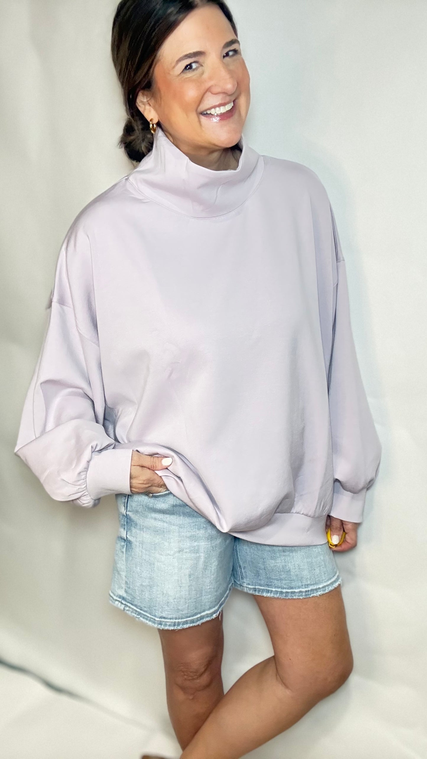 The Lavender Mock Neck Sweatshirt